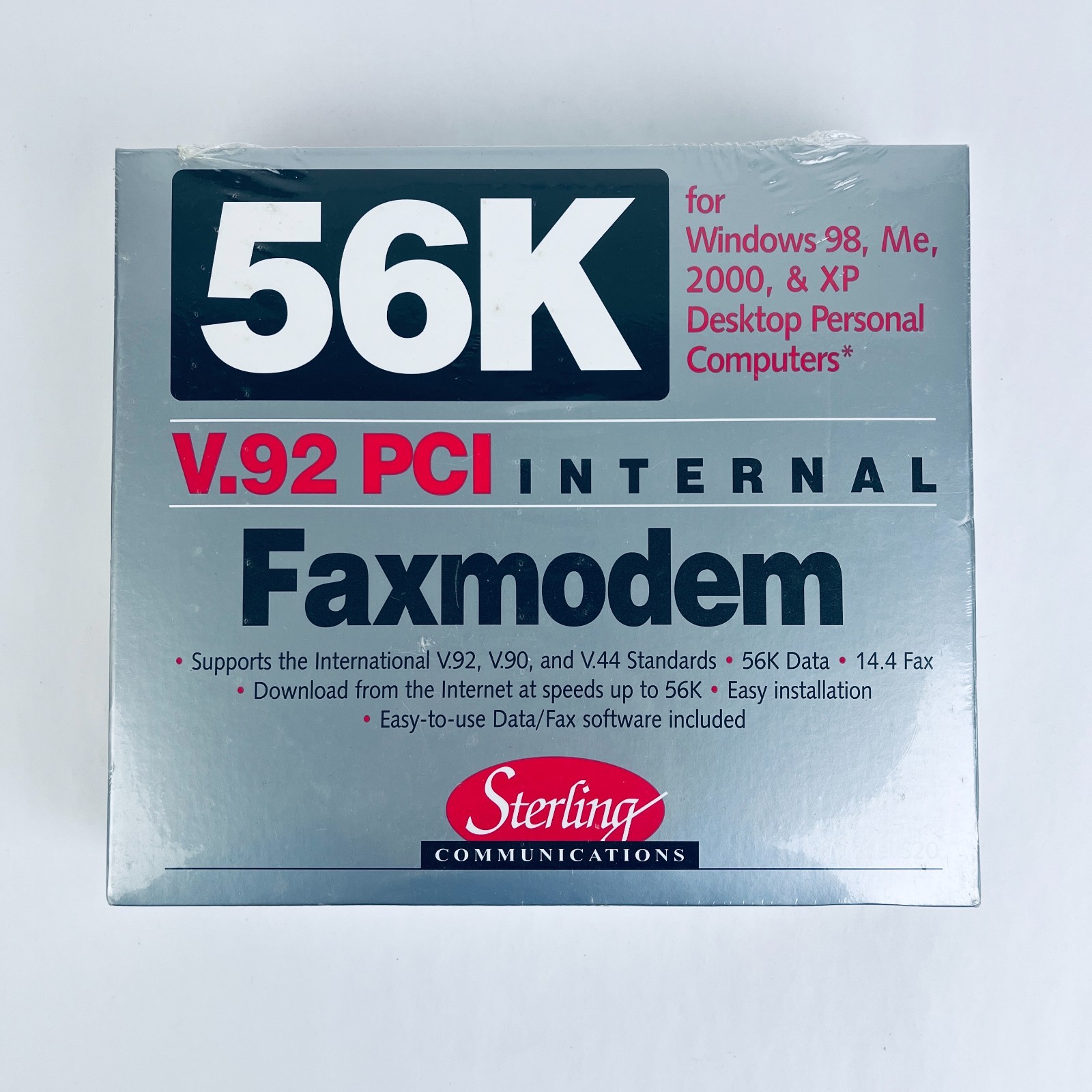 Sterling Model S20 56K FaxModem V.92 PCI Internal – New Factory Sealed Box