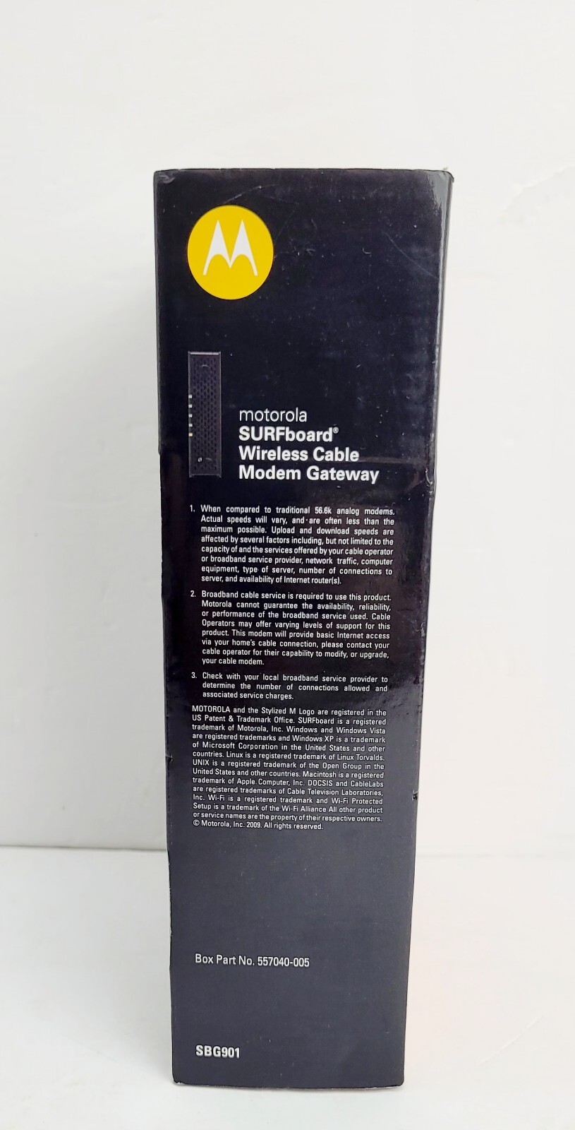 Motorola Surfboard Wireless Cable Modem Gateway Model SBG901 With Box