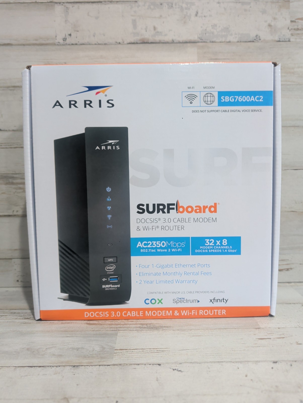 ARRIS SURFboard SBG7600AC2 DOCSIS 3.0 Cable Modem AC2350 Wi-Fi Router