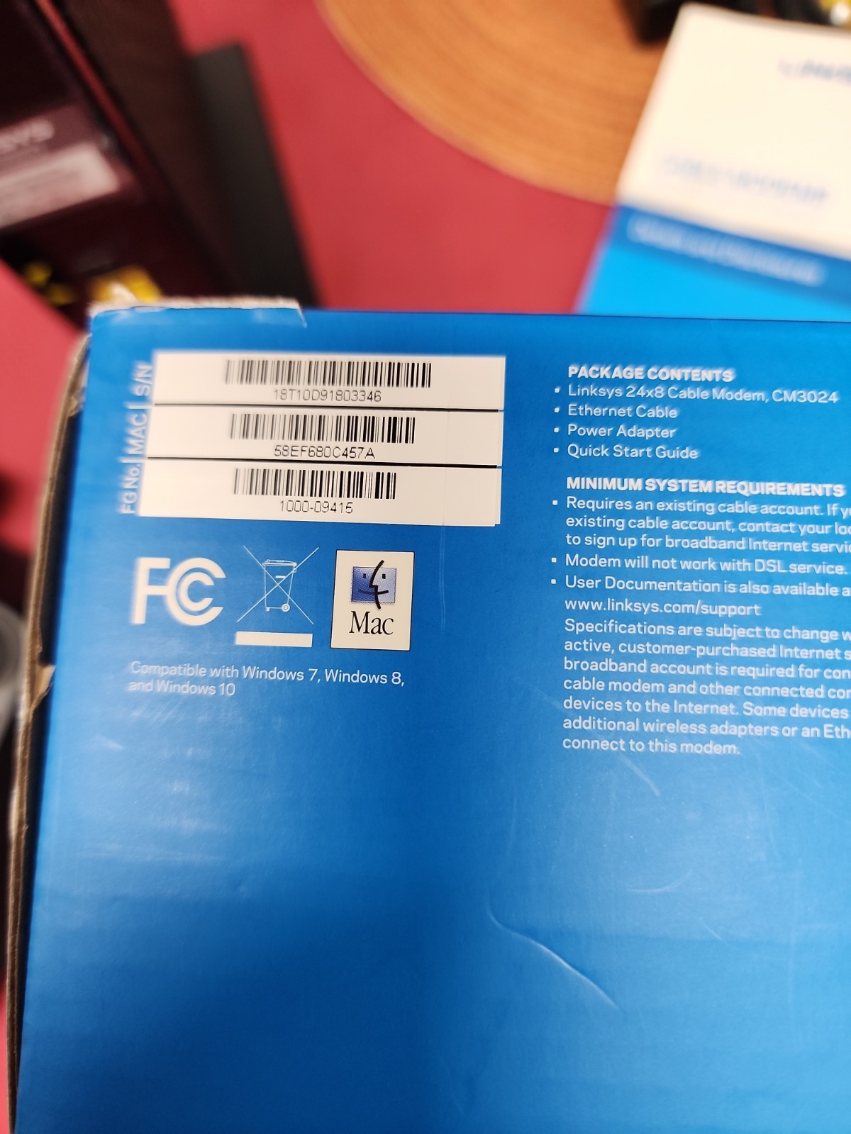 LINKSYS CM3024 High Speed DOCSIS 3.0 24×8 Cable Modem Tested Working