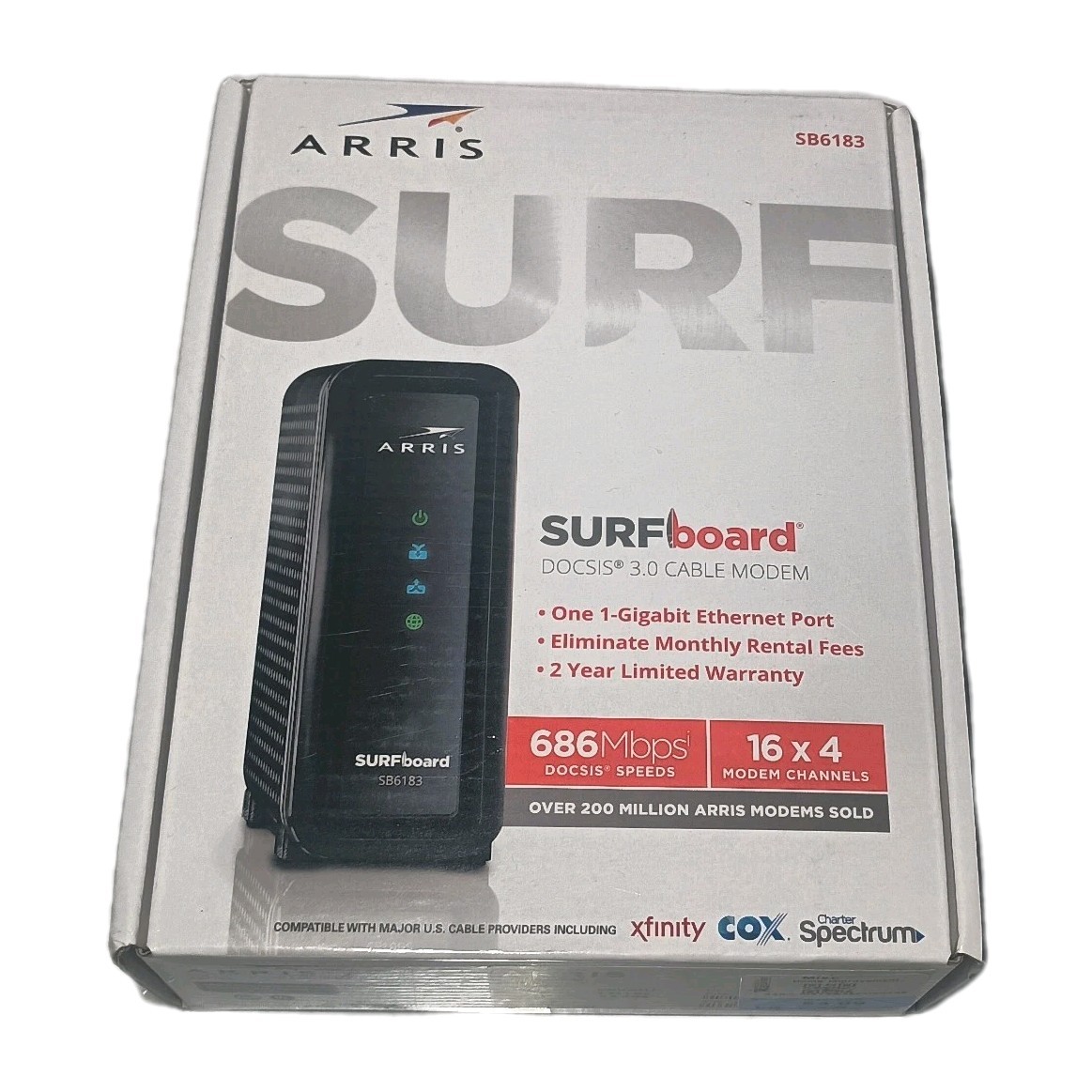 ARRIS SURFboard SB6183 DOCSIS 3.0 Cable Modem, 686 Mbps Max Brand New