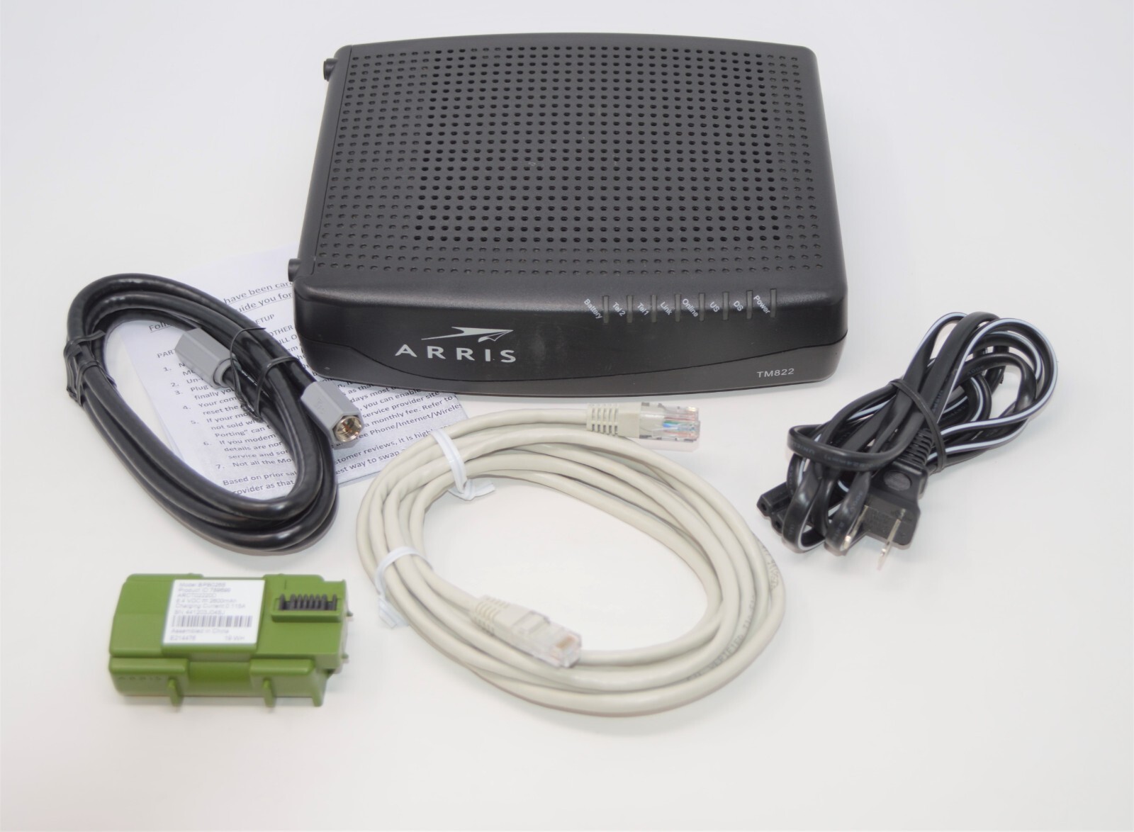 ARRIS TOUCHSTONE TM822G Docsis 3.0 Cable Voip Telephony Modem Internet Black