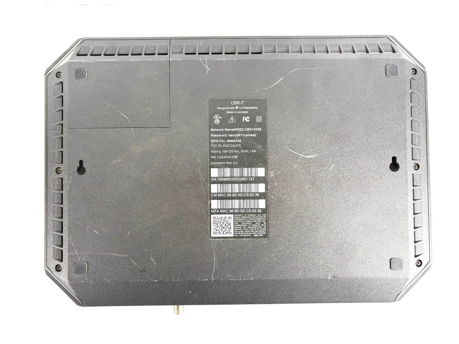 Comcast Business CBR-T CGA4131COM Cable Modem WiFi Router Gateway