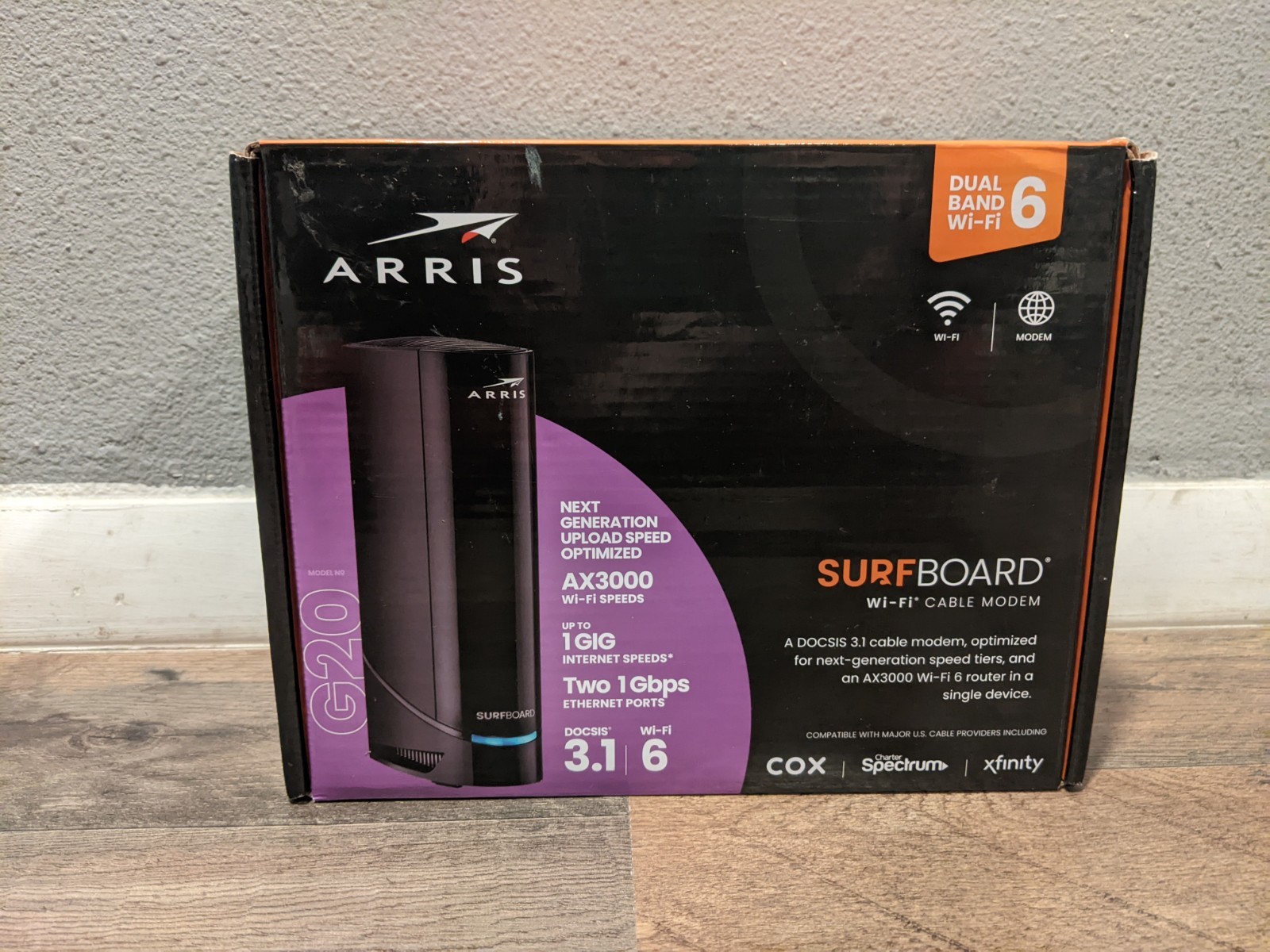 ARRIS G20 DOCSIS 3.1 Cable Modem & AX3000 WiFi 6 Router +WrtyThru 2/20/27+TESTED