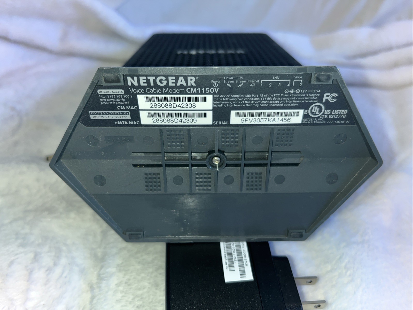 NETGEAR CM1150V Nighthawk Multi-Gig Speed Cable Modem for XFINITY Voice