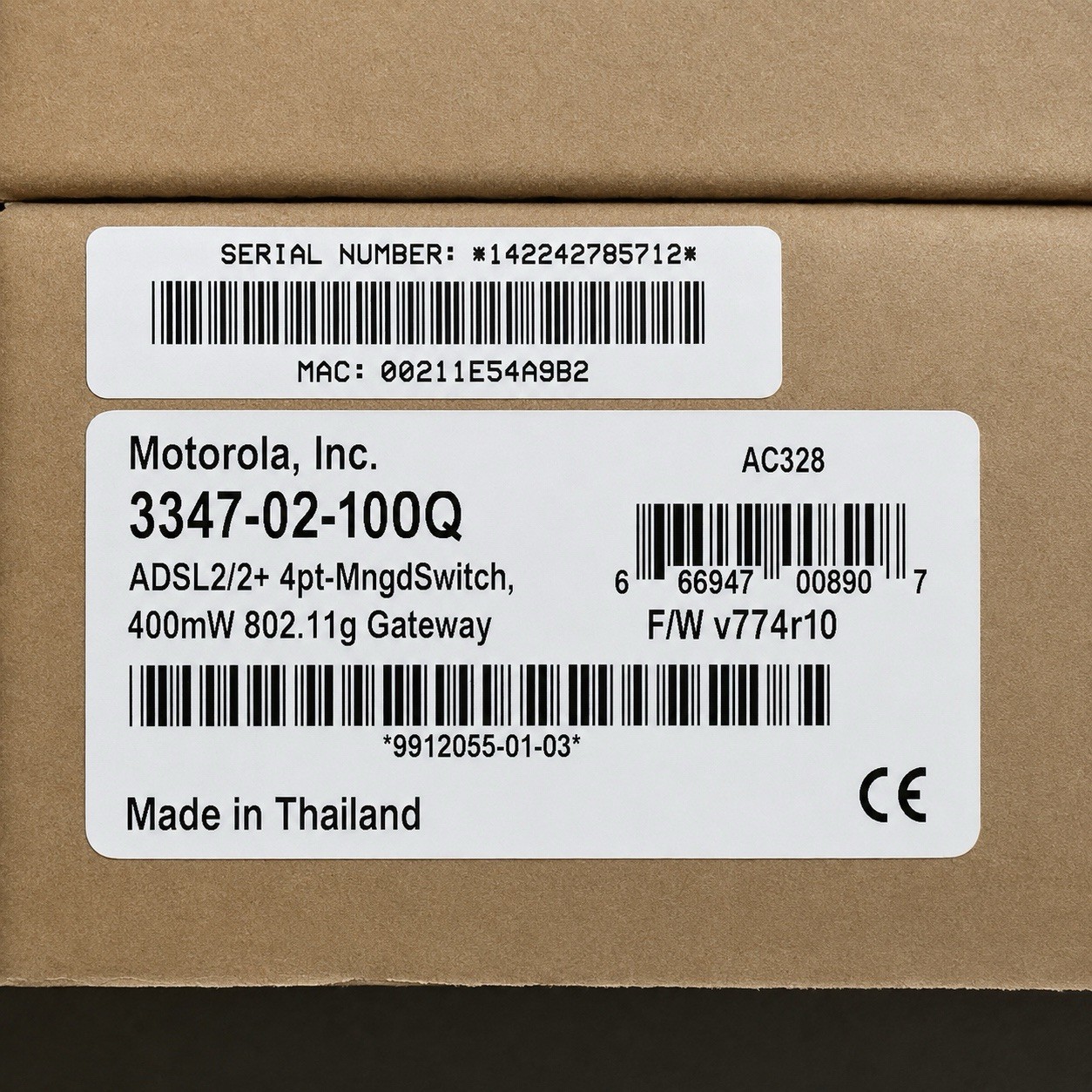 Motorola Netopia 3347-02-100Q Qwest DSL Wireless Gateway Router Complete Kit Box