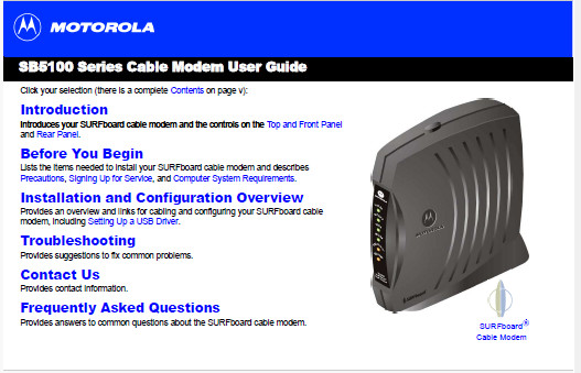Motorola SURFboard SB5101 Cable Modem