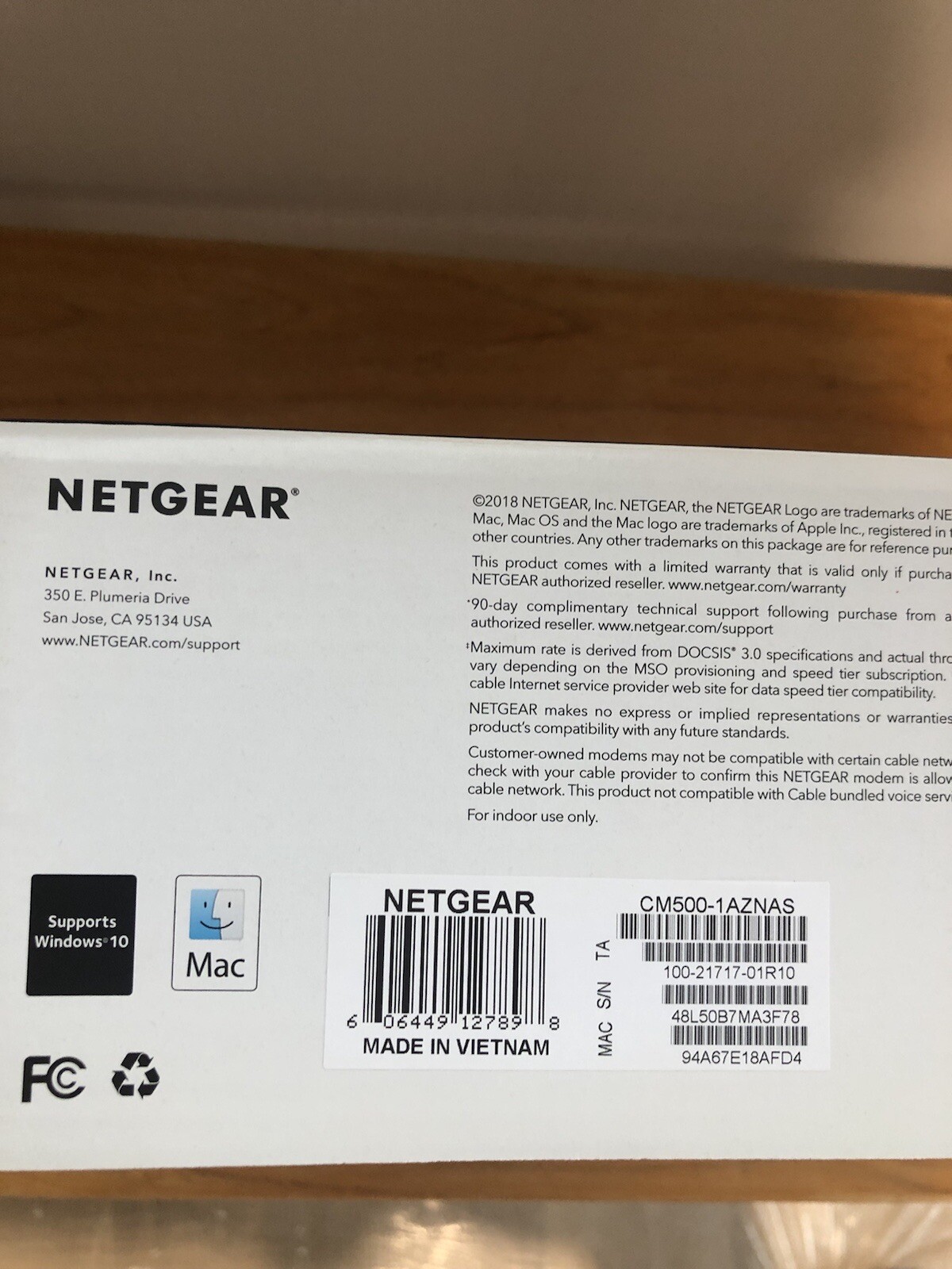 NETGEAR Cm500-1aznas 16×4 DOCSIS 3.0 Cable Modem Max Download Speeds of 686mbps
