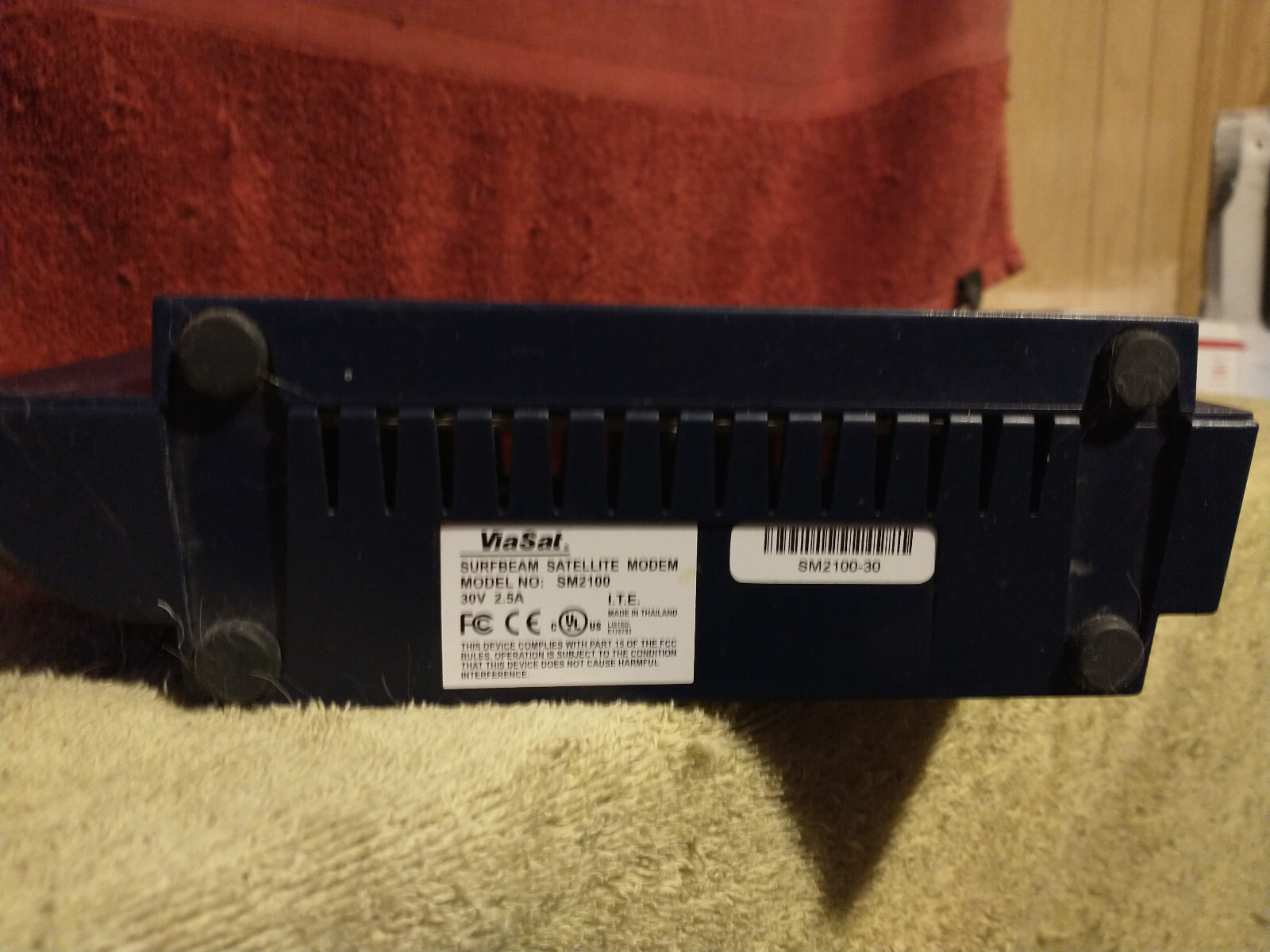 ViaSat Surfbeam Satellite Modem SM2100 Wild Blue with OE power supply. Works.