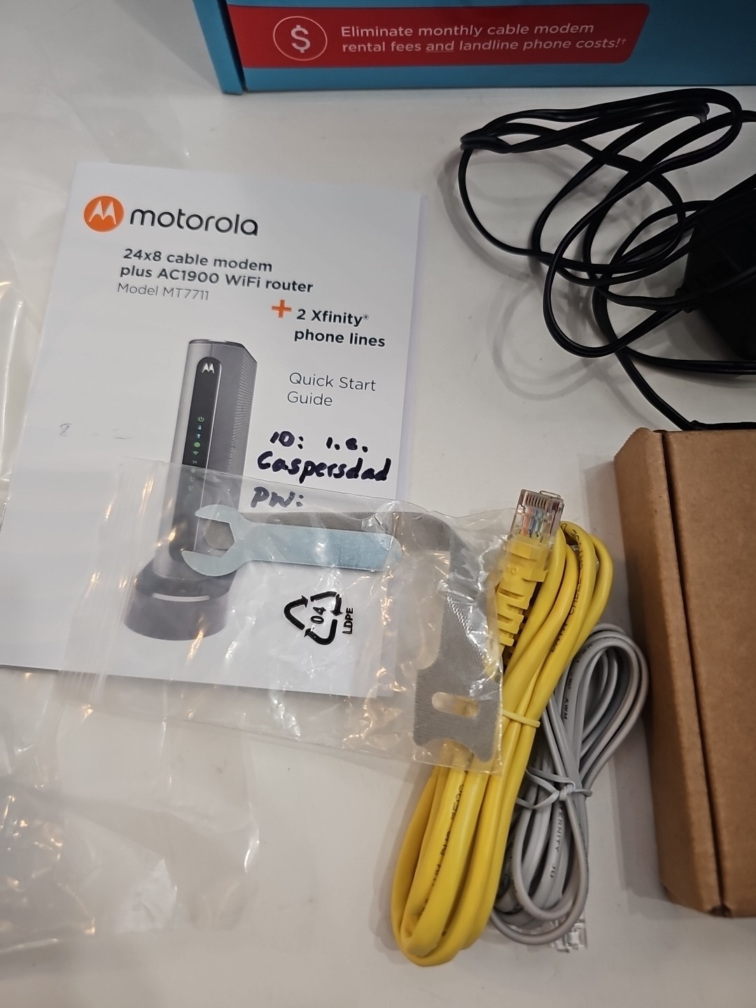 Motorola MT7711 24X8 Cable Modem and AC1900 Dual Band Wi-Fi Gigabit Router 2…