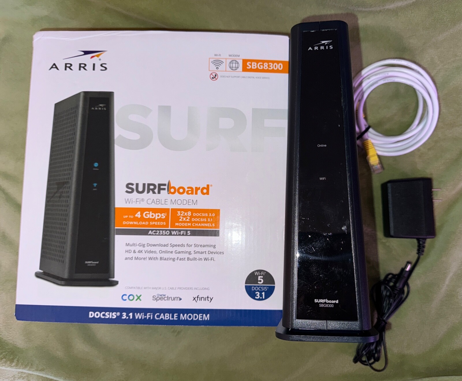 ARRIS (SBG8300) – Cable Modem Router Combo – Fast DOCSIS 3.1 – 3months light use