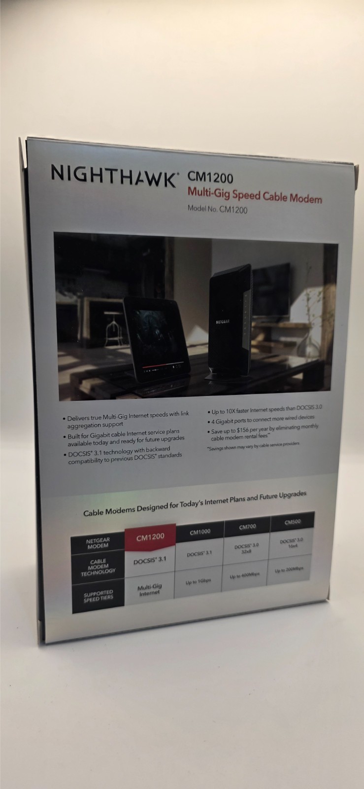 NETGEAR Nighthawk CM1200-100NAS DOCSIS 3.1 Cable Modem