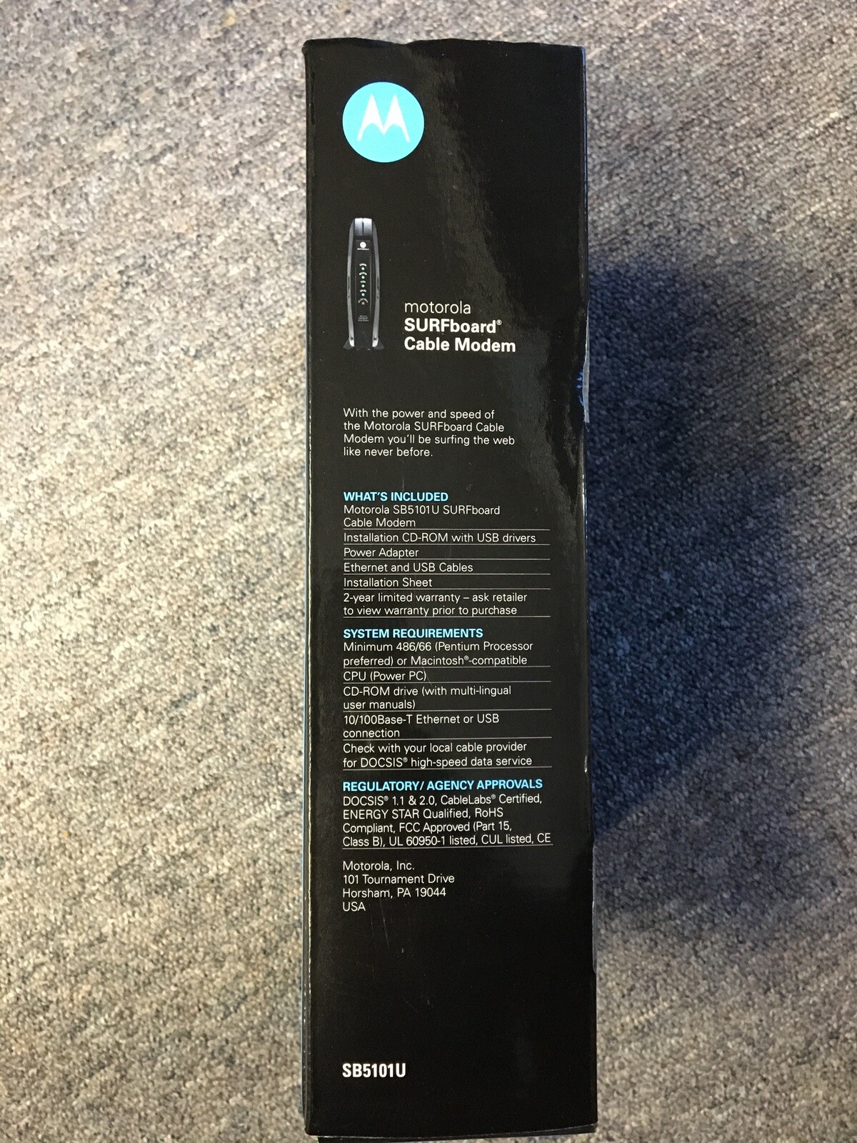 Motorola SURFboard SB5101U (567005-005-00) 38.91 Mbps Cable Modem. Open box