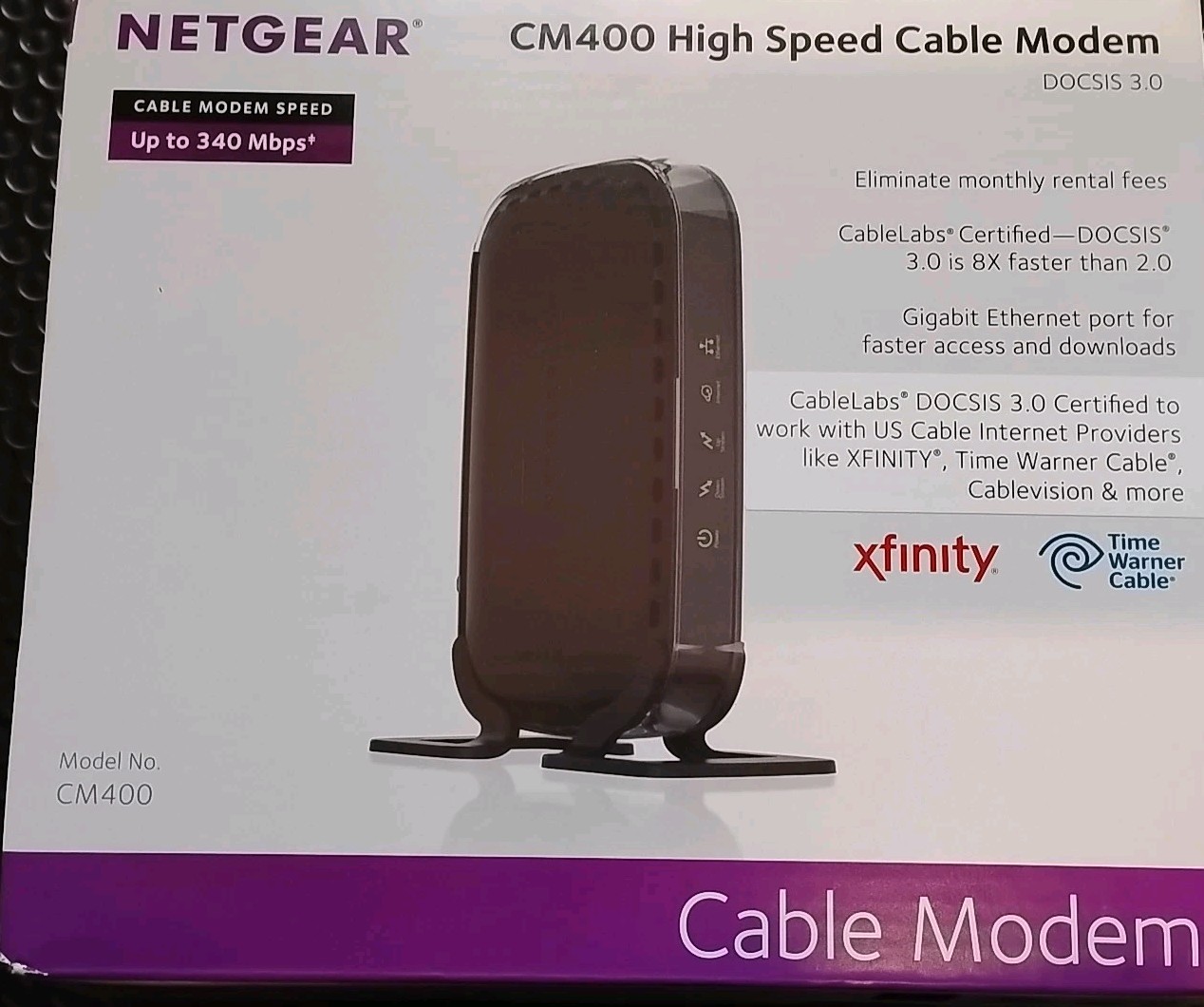 Netgear CM400 High Speed Cable Modem Complete With Instructions