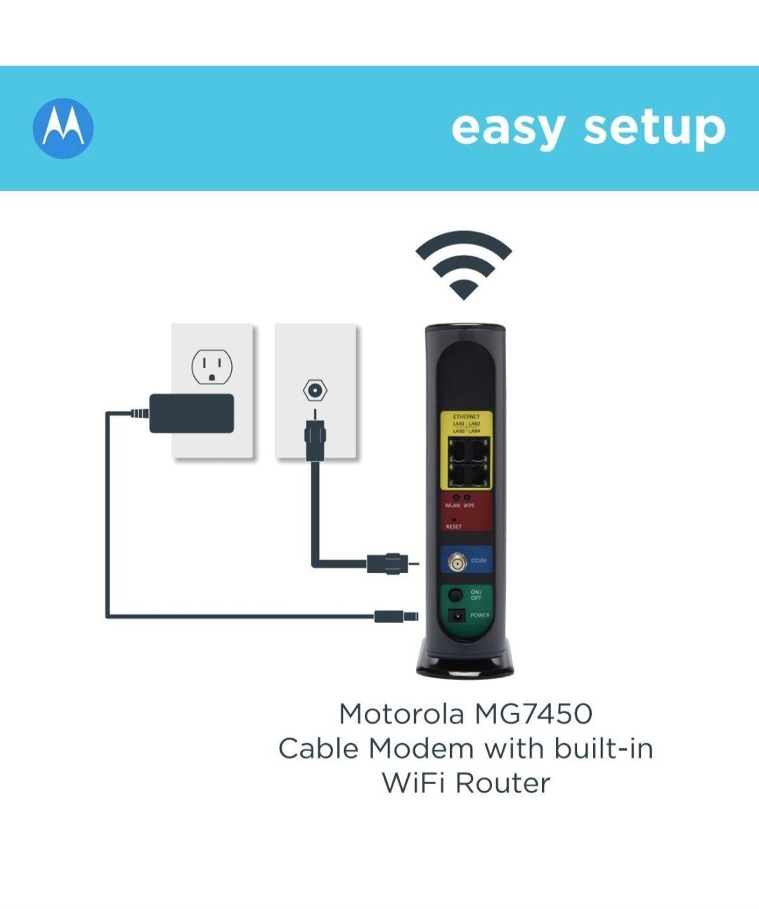 Motorola 16×4 Cable Modem plus AC1600 Router Model MG7540 – Refurbished