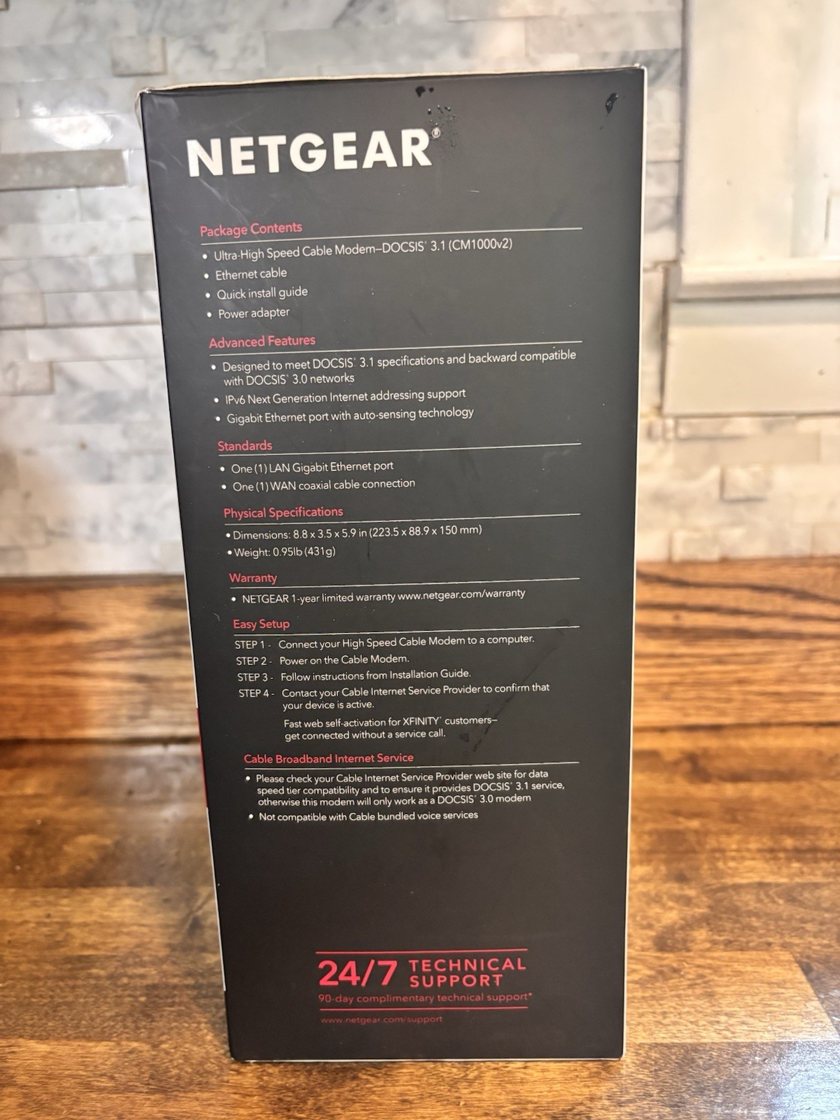 NETGEAR CM1000 DOCSIS 3.1 Cable Modem 1Gbps Ethernet Xfinity Spectrum New