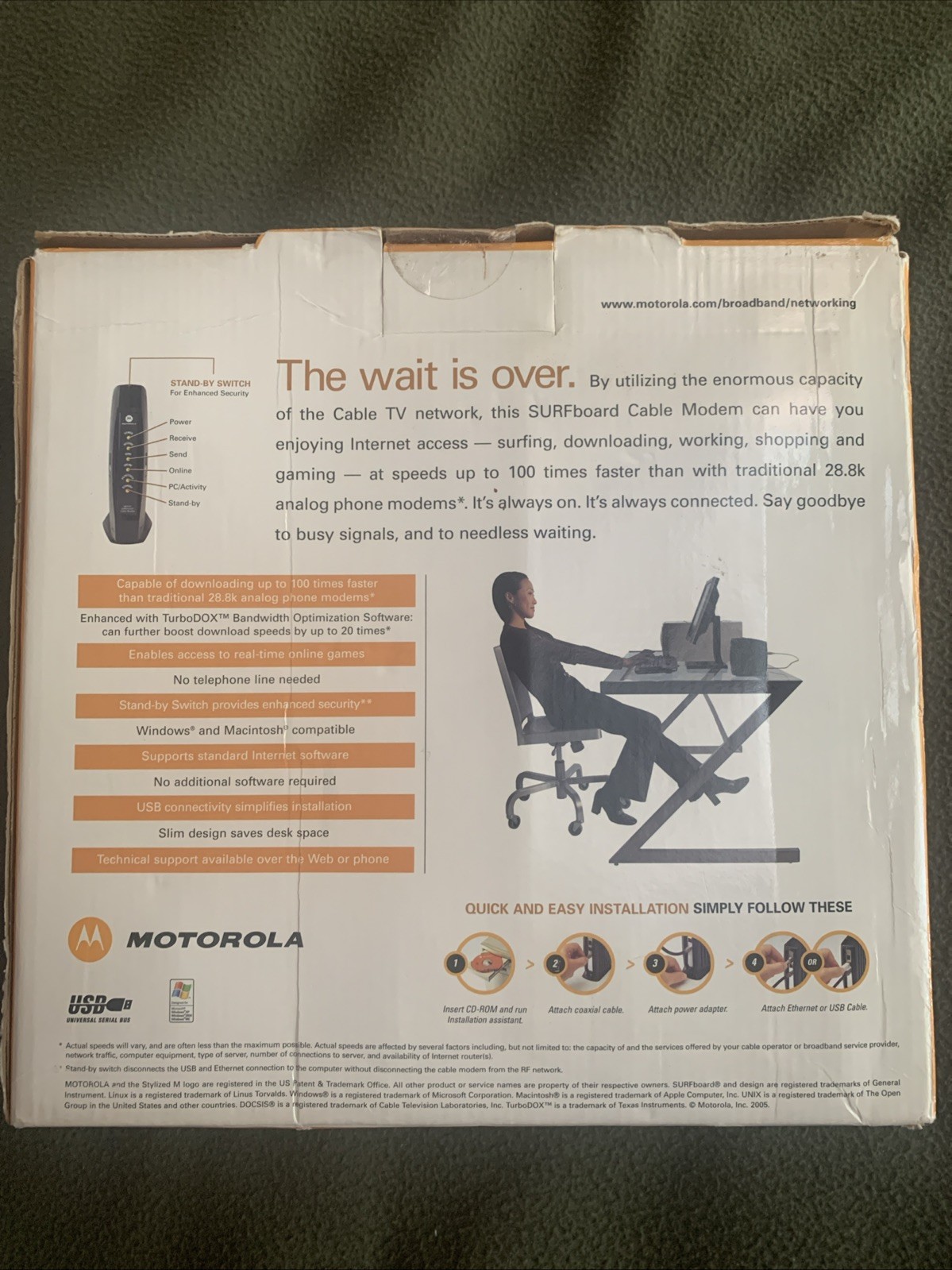 New In box Motorola Surfboard Cable Modem SB5120 (505788-006-00)