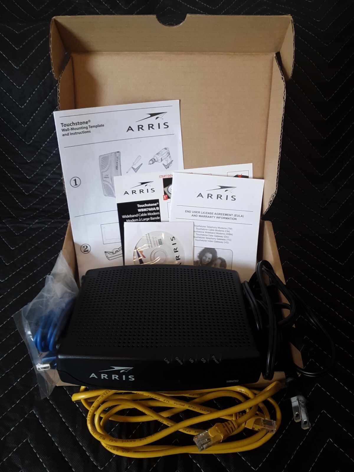 ARRIS Touchstone Telephony Cable Modem WBM760A Complete w/ original accessories