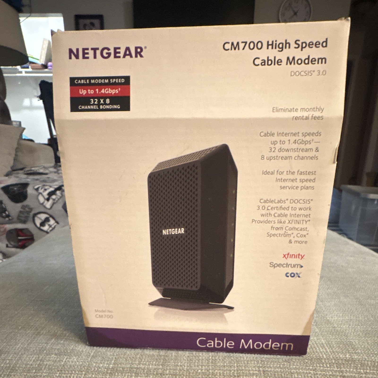 NETGEAR CM700 Cable Modem DOCSIS 3.0 32×8 1.4 Gbps CM700-1AZNAS