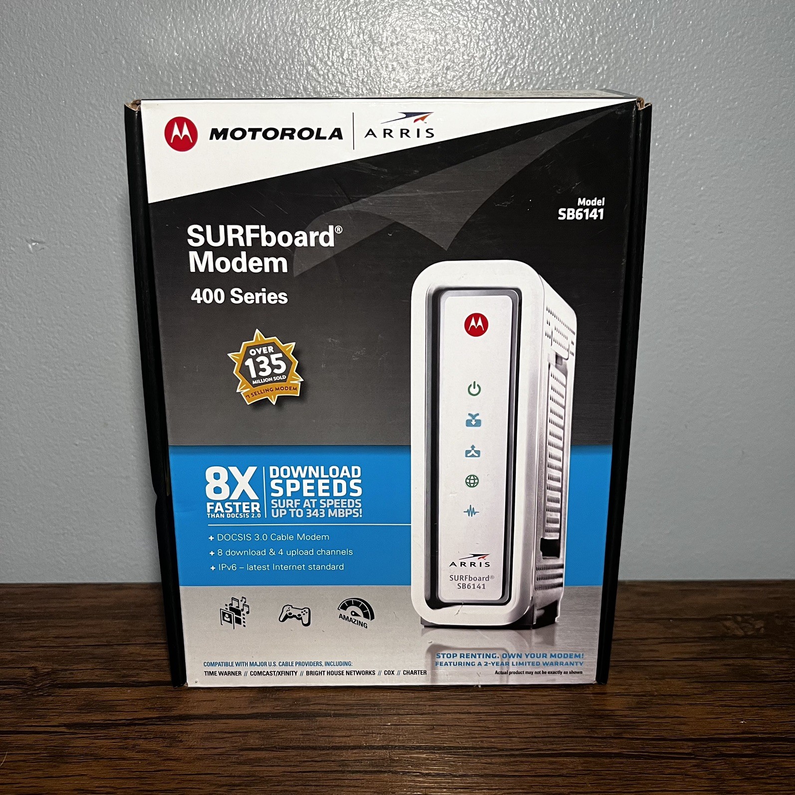 Motorola ARRIS Surfboard SB6141 DOCSIS 3.0 Cable Modem No charger