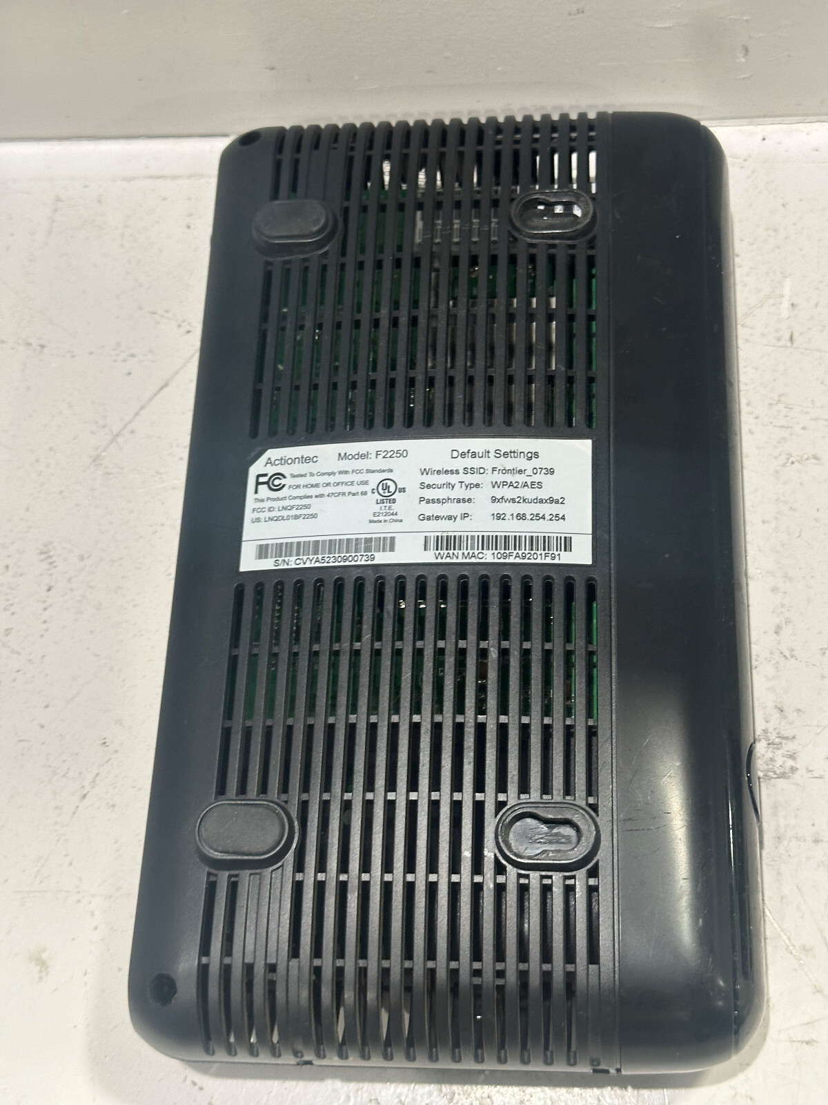 Frontier Actiontec F2250 Wireless Modem