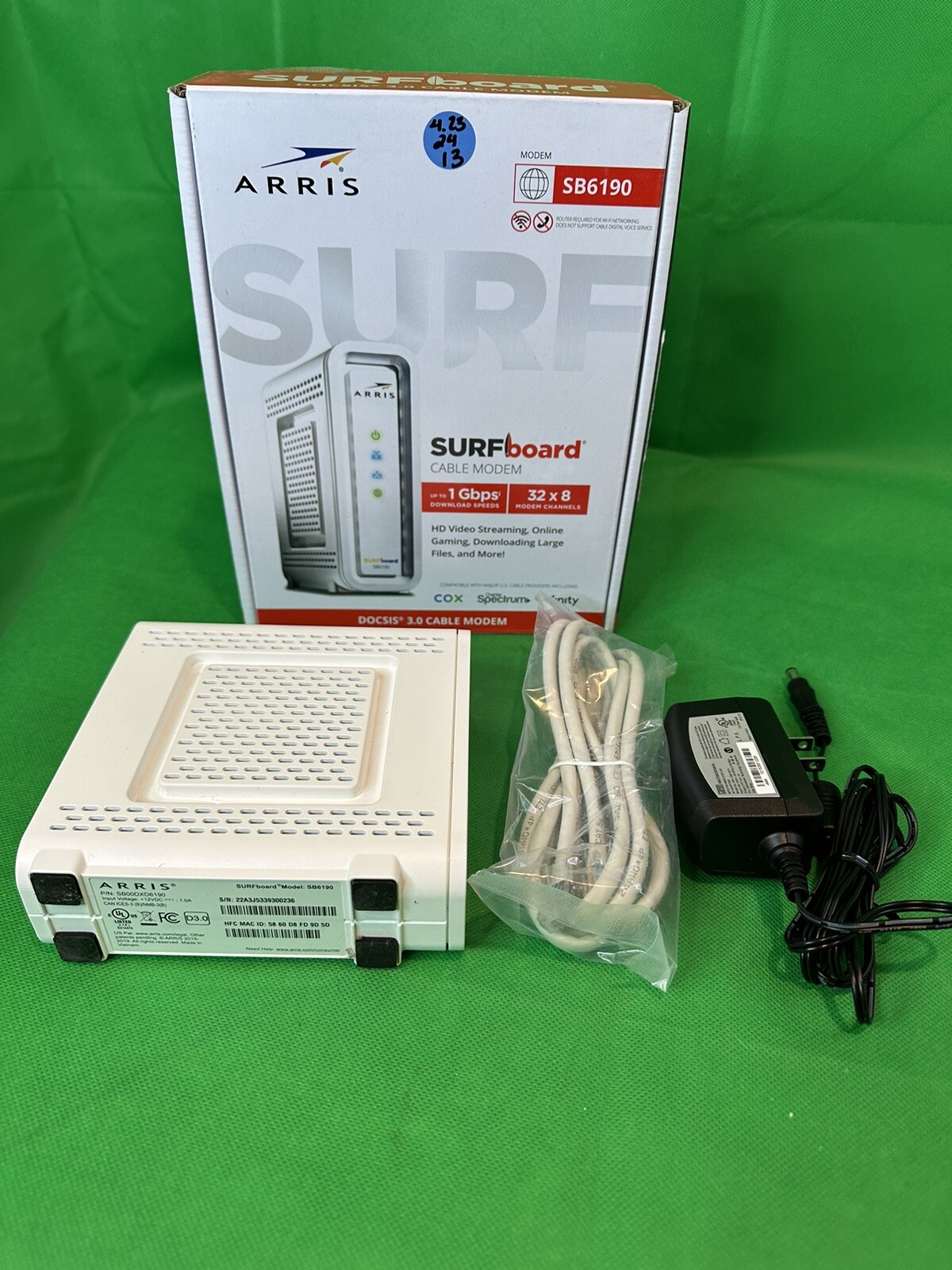 ARRIS Surfboard Cable Modem SB6190 Open As Is See Photos