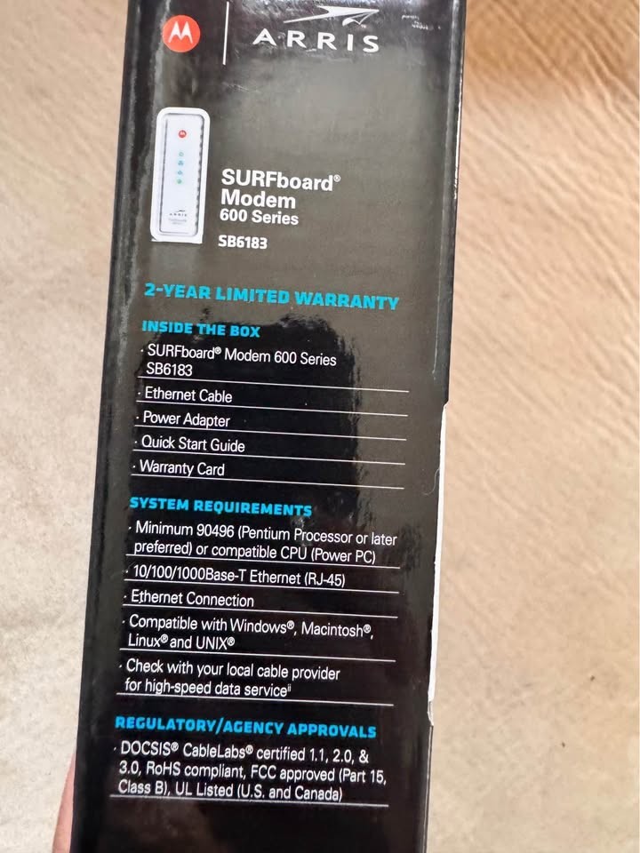 Motorola Arris Surfboard Modem 600 Series SB6183 – White