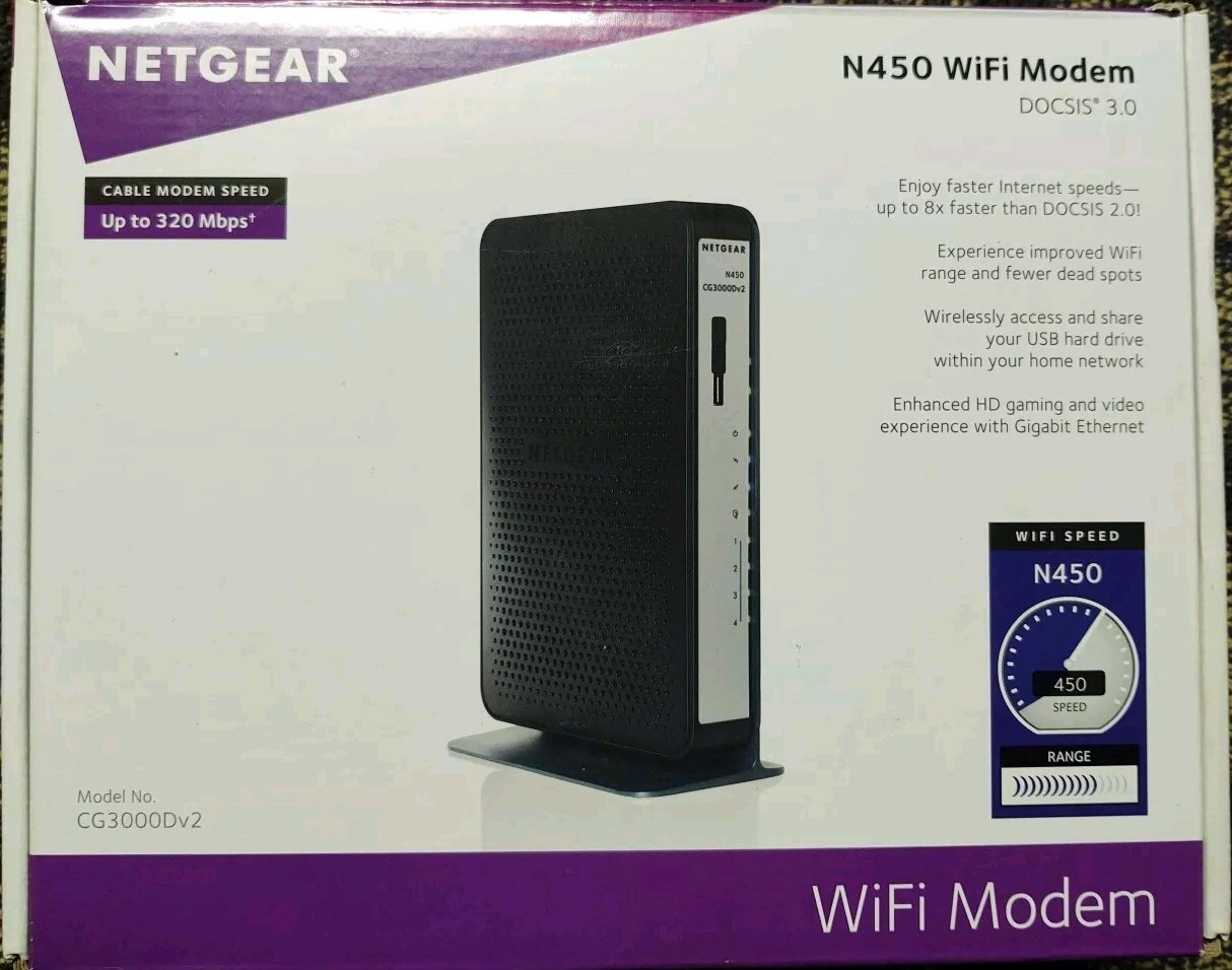 NETGEAR CG3000Dv2 N450 Wireless Cable Modem Router
