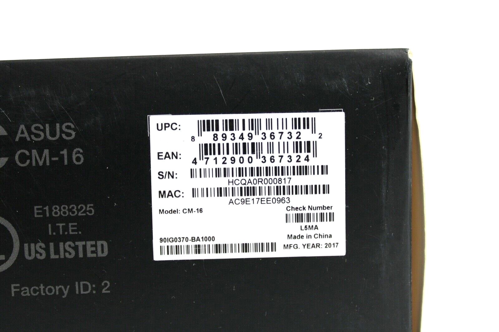Asus CM-16 DOCSIS 3.0 Cable Modem Gigabit LAN 686Mbps w Power Cord & Ethernet