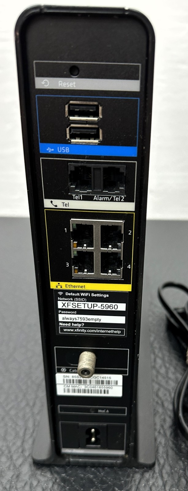 Xfinity Arris TG1682G Dual Band Wireless 802.11ac Cable Modem Router w/ Cord