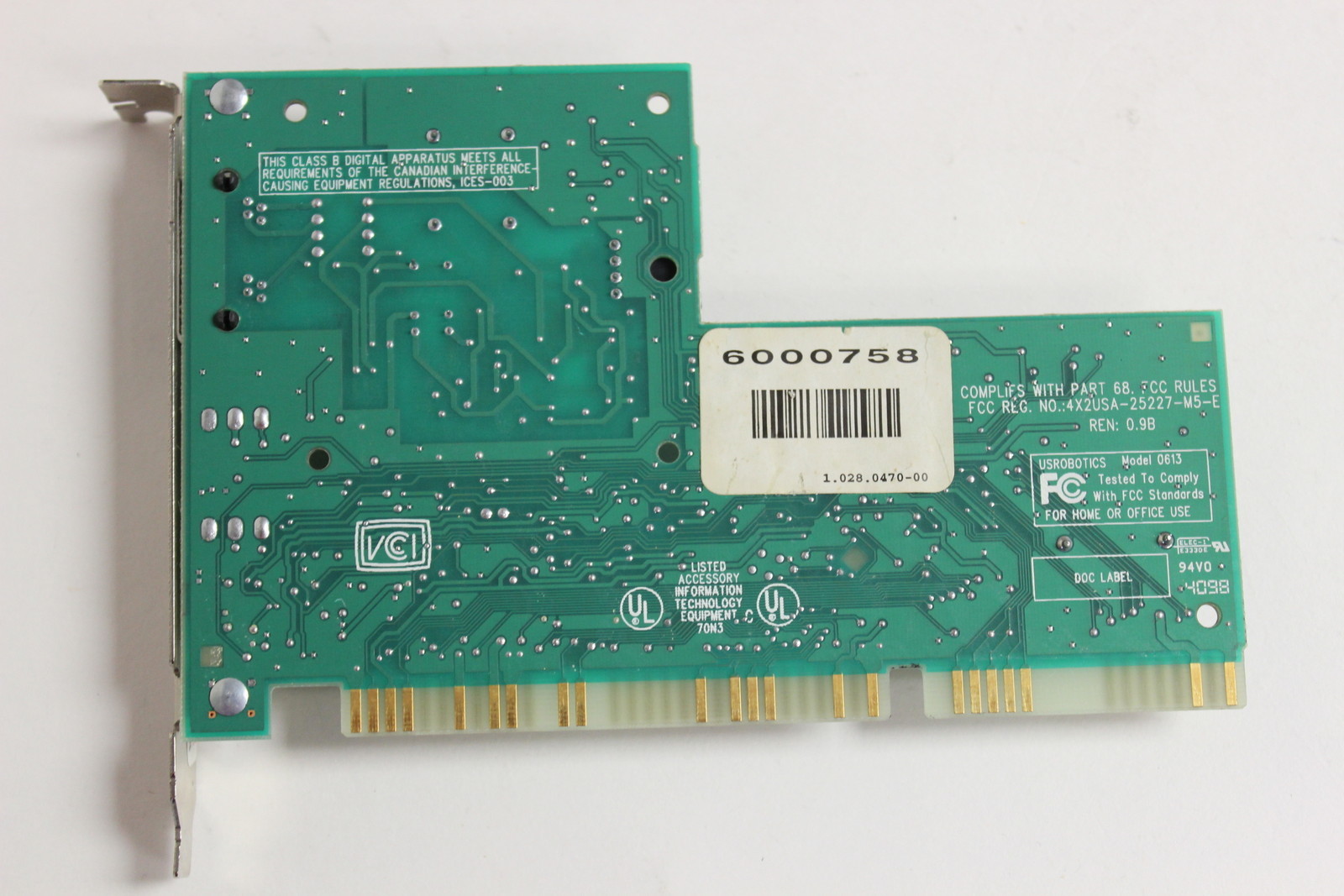 GATEWAY 6000758 ISA 56K INTERNAL MODEM US ROBOTICS MODEL 0613