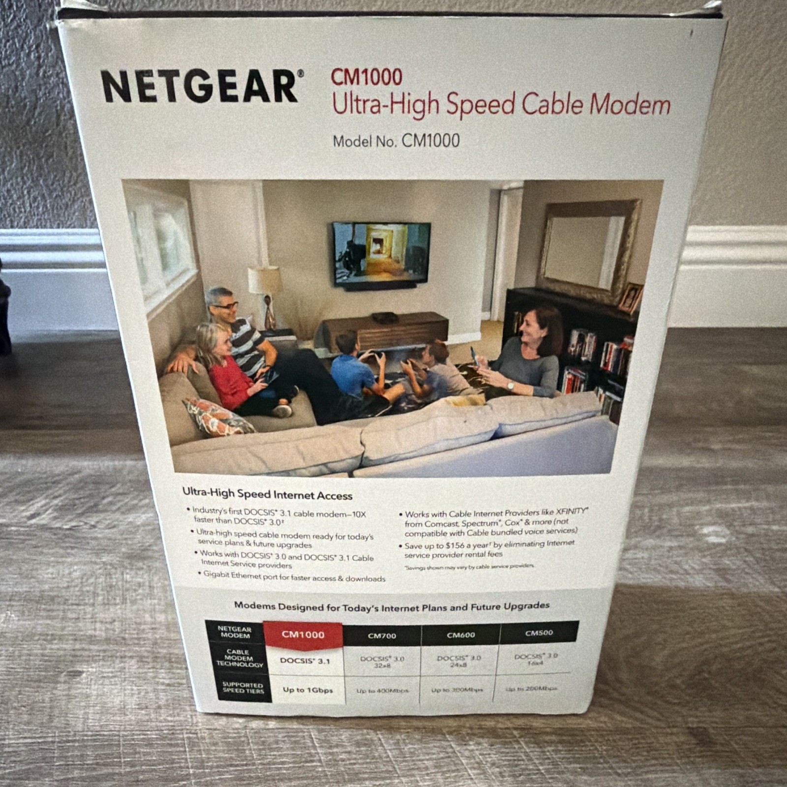 New NETGEAR CM1000 DOCSIS 3.1 Cable Modem 1 Gbps Gigabit Ethernet Black Xfinity