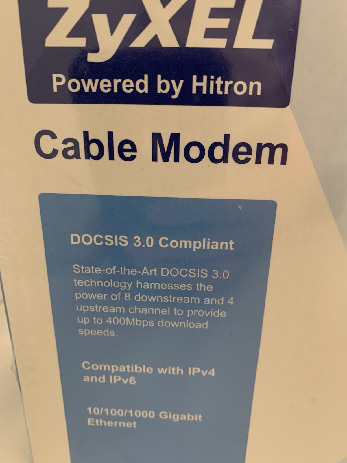 ZyXEL CDA-30360 Cable Modem DOCSIS 3.0 8×4, by Hitron Technologies – Sealed Box