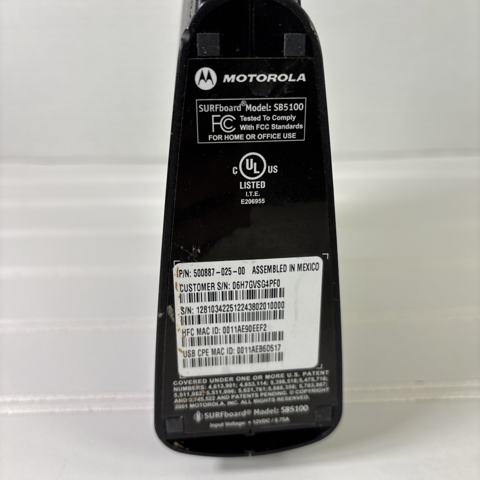 Motorola Surfboard SB5100 Docsis 2.0 Wired Cable Modem (Not Wireless)