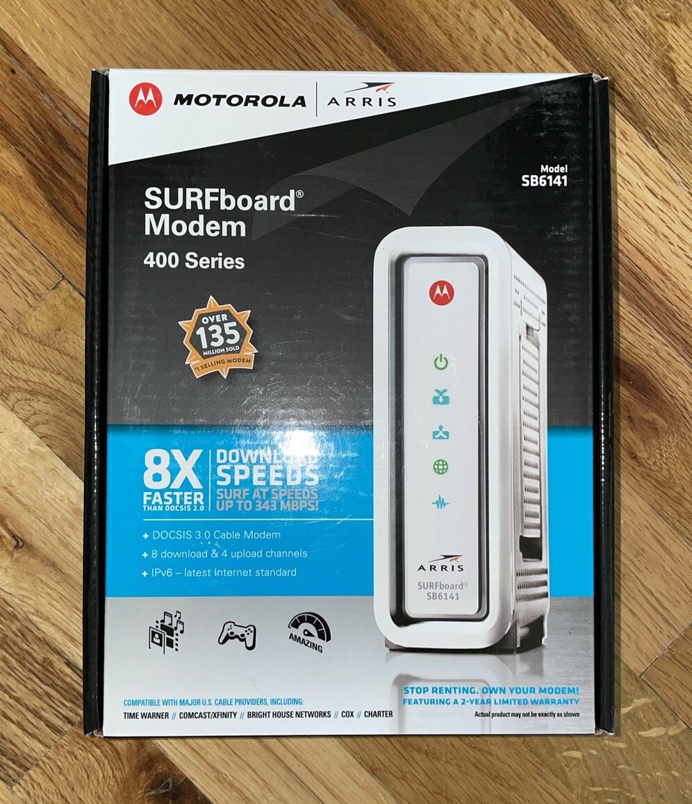 Motorola Arris SB6141 SURFboard Modem 400 Series – Open Box