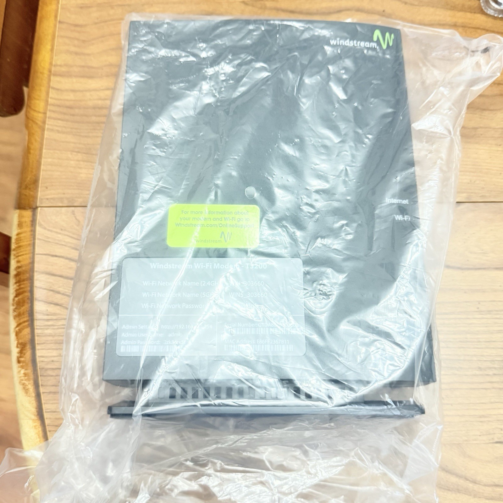 Actiontec Kinetic Windstream T3200 WiFi Modem NO CORDS