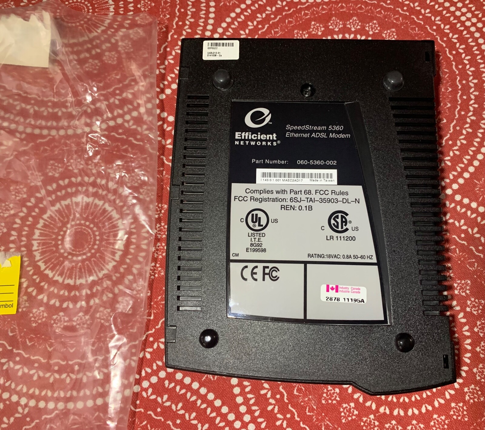 Efficient Networks SpeedStream 5360 REN 0.1B ADSL Modem – Unit Only