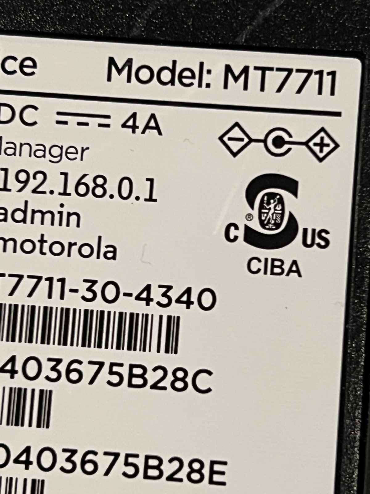 Motorola MT7711 24X8 Cable Modem Dual Wi-Fi Gigabit Router w/ Voice Refurbished