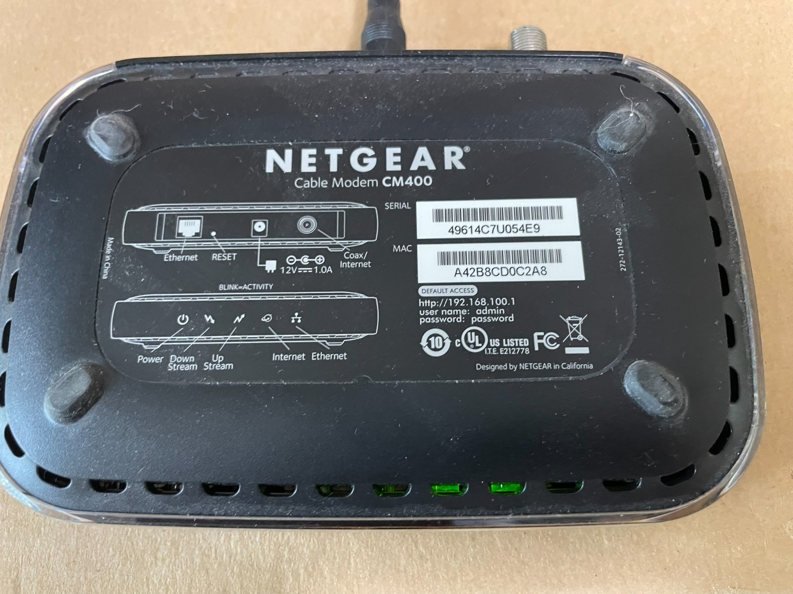 NETGEAR CM400 Modem