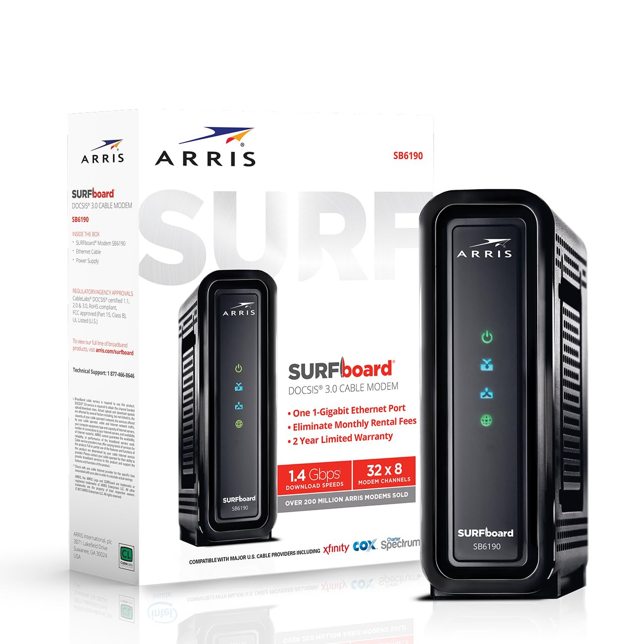 ARRIS (SB6190) – Cable Modem – DOCSIS 3.0 32×8 Gigabit Modem