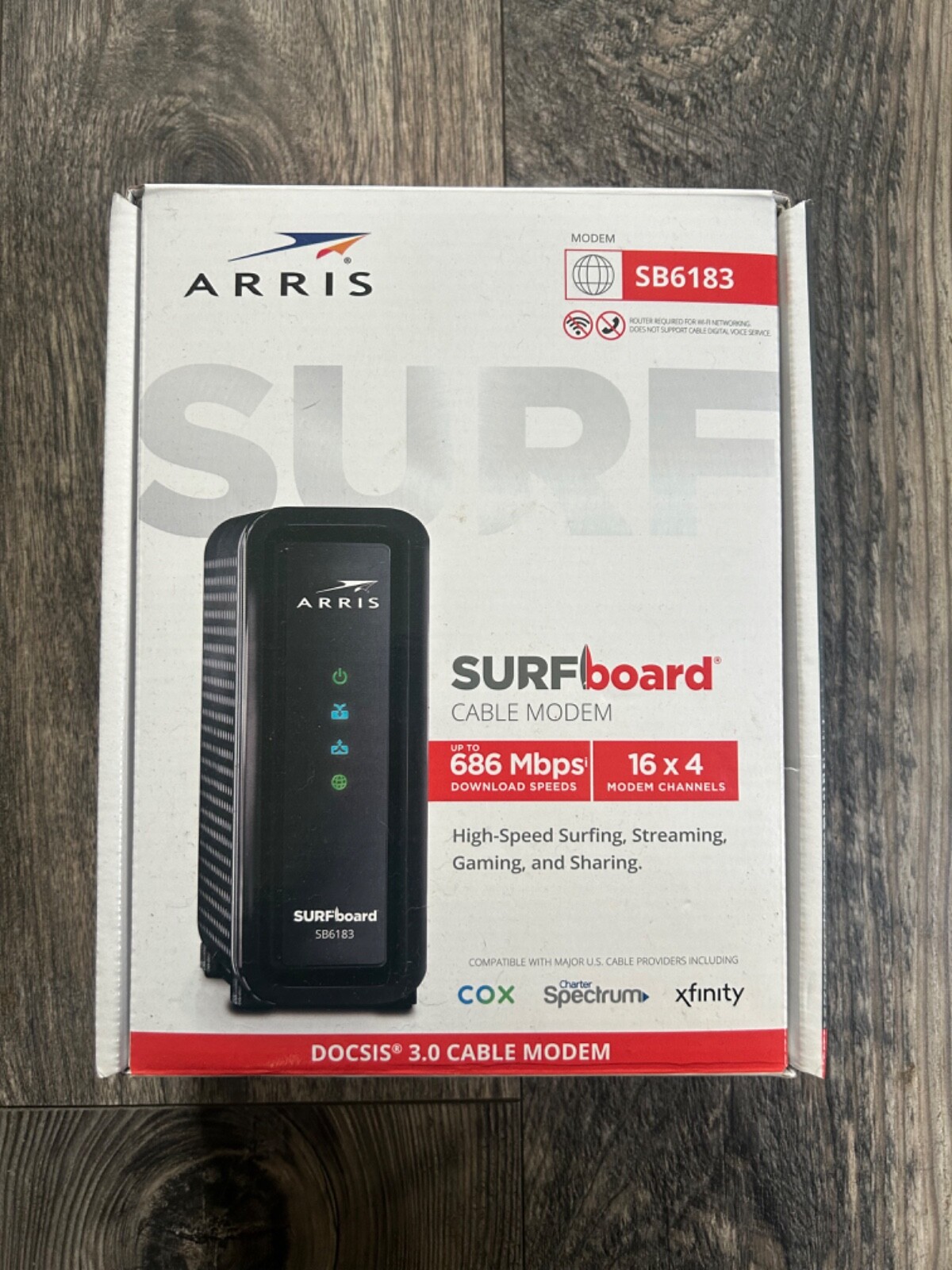 Arris Surfboard SB6183 Cable Modem 686 mbps Internet Xfinity 16×4 Docsis 3.0