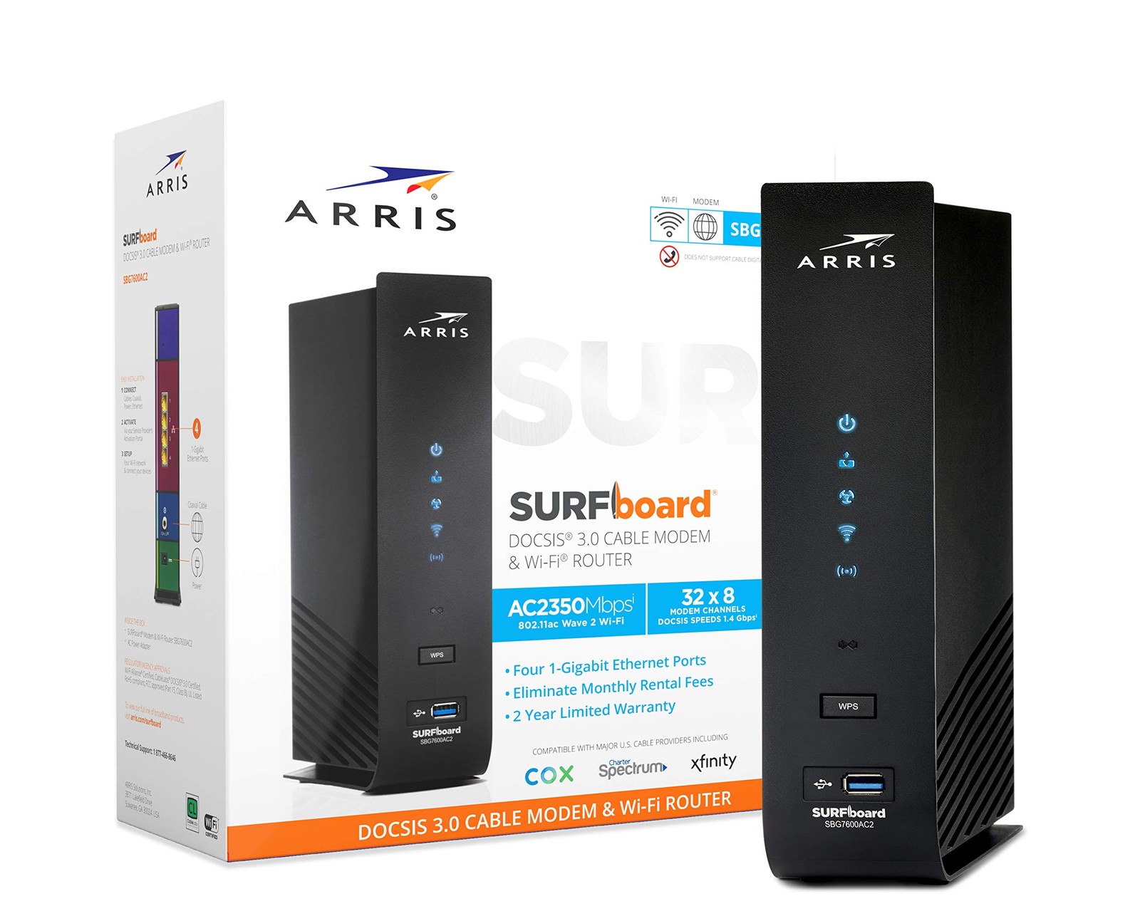 ARRIS SBG7600AC2 Cable Modem Router Combo DOCSIS 3.0 AC2350 WiFi