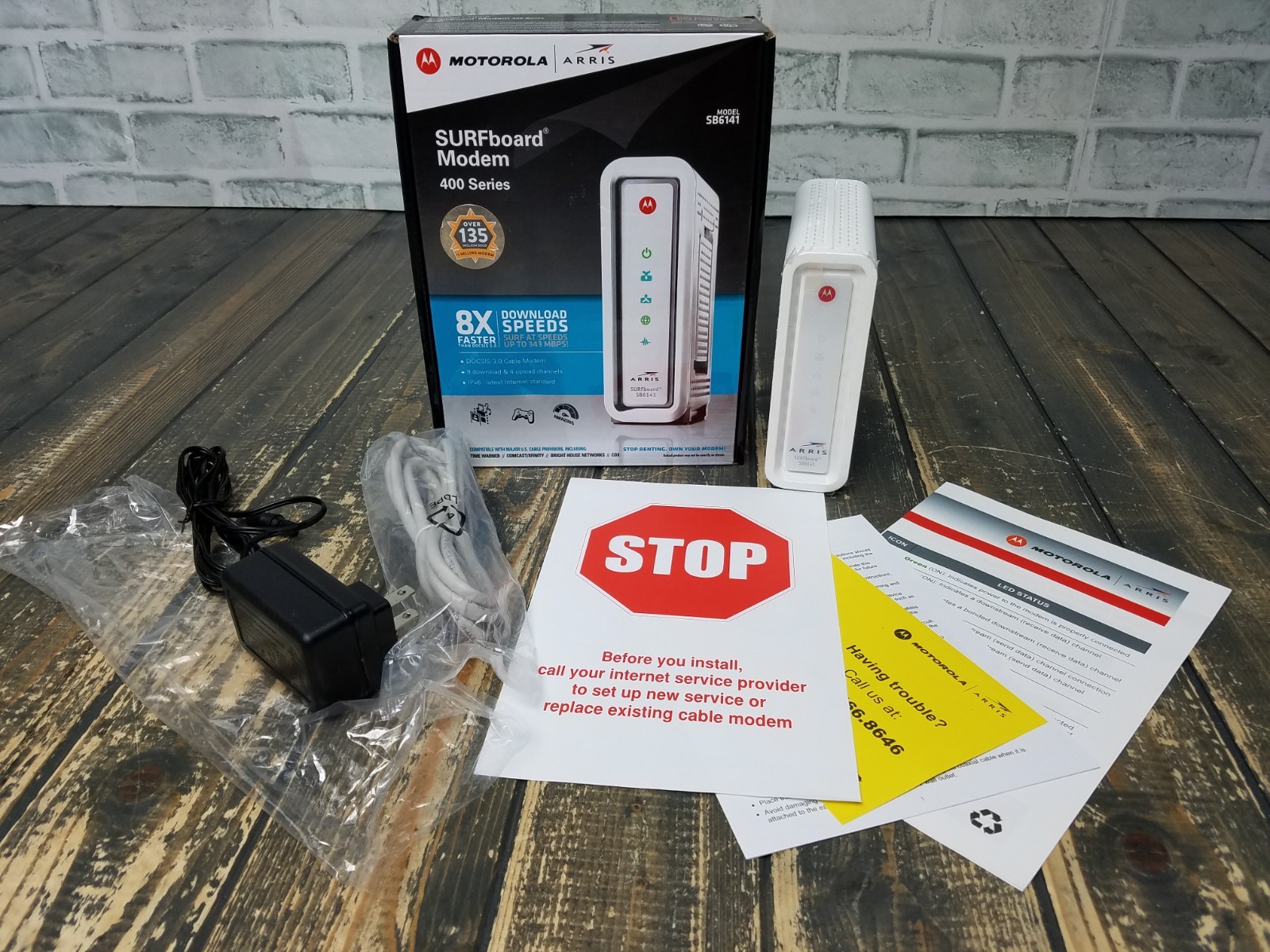 Arris SurfBoard Cable Modem SB6141 DOCSIS 3.0 8X4 Channels 400 Series