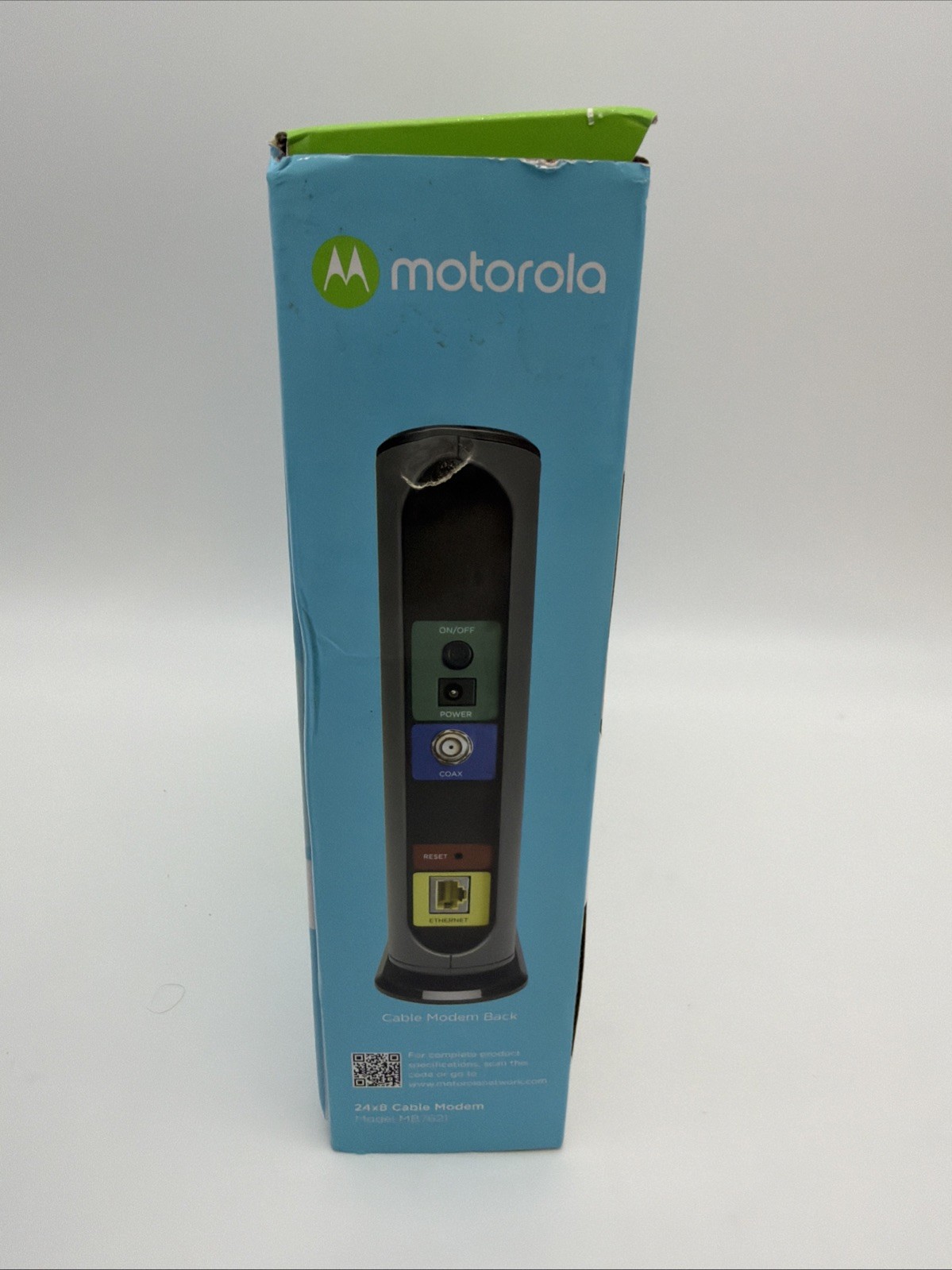 New Motorola 24×8 Cable Modem Model MB7621 DOCSIS 3.0 – AC Adapter and LAN Cable