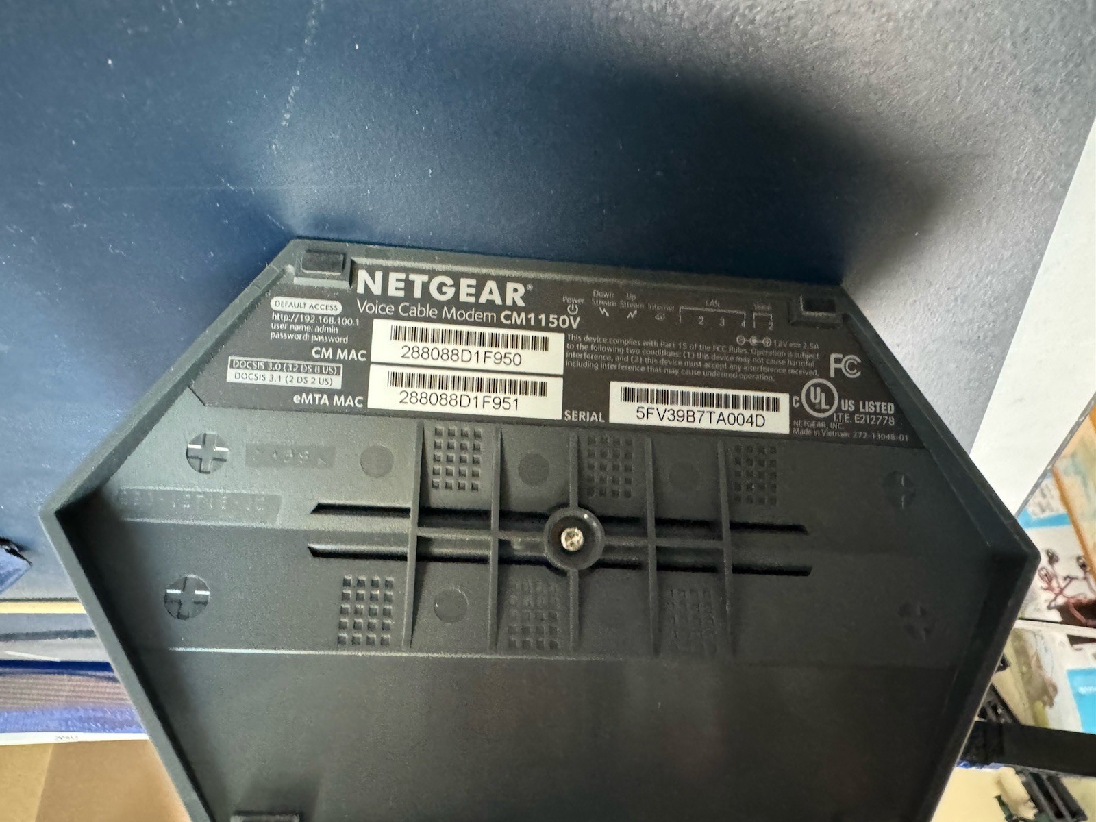 NETGEAR CM1150V Nighthawk Multi-Gig Speed Cable Modem for XFINITY Voice
