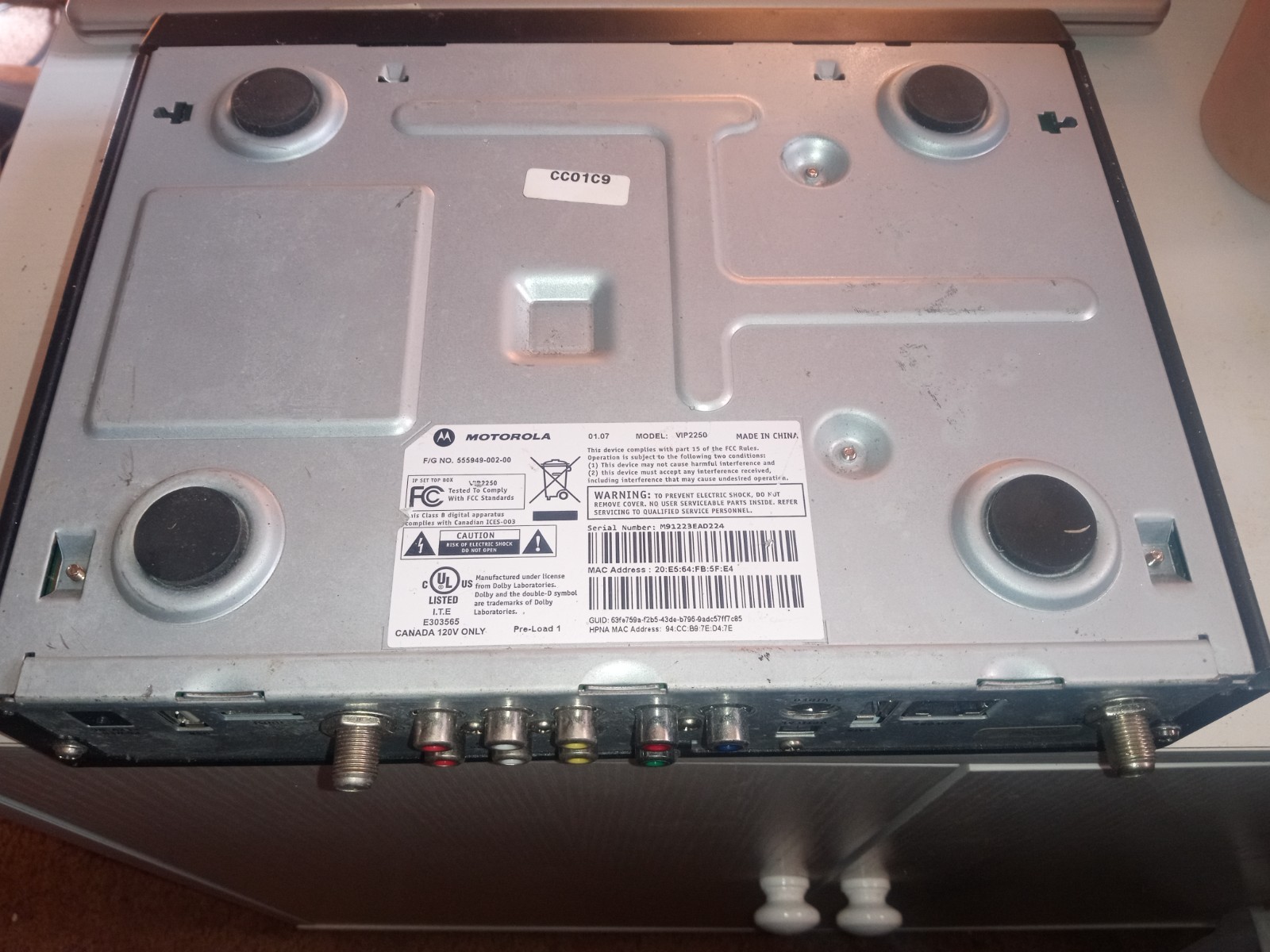 Motorolla Modem Model VIP2250 At&T U-verse