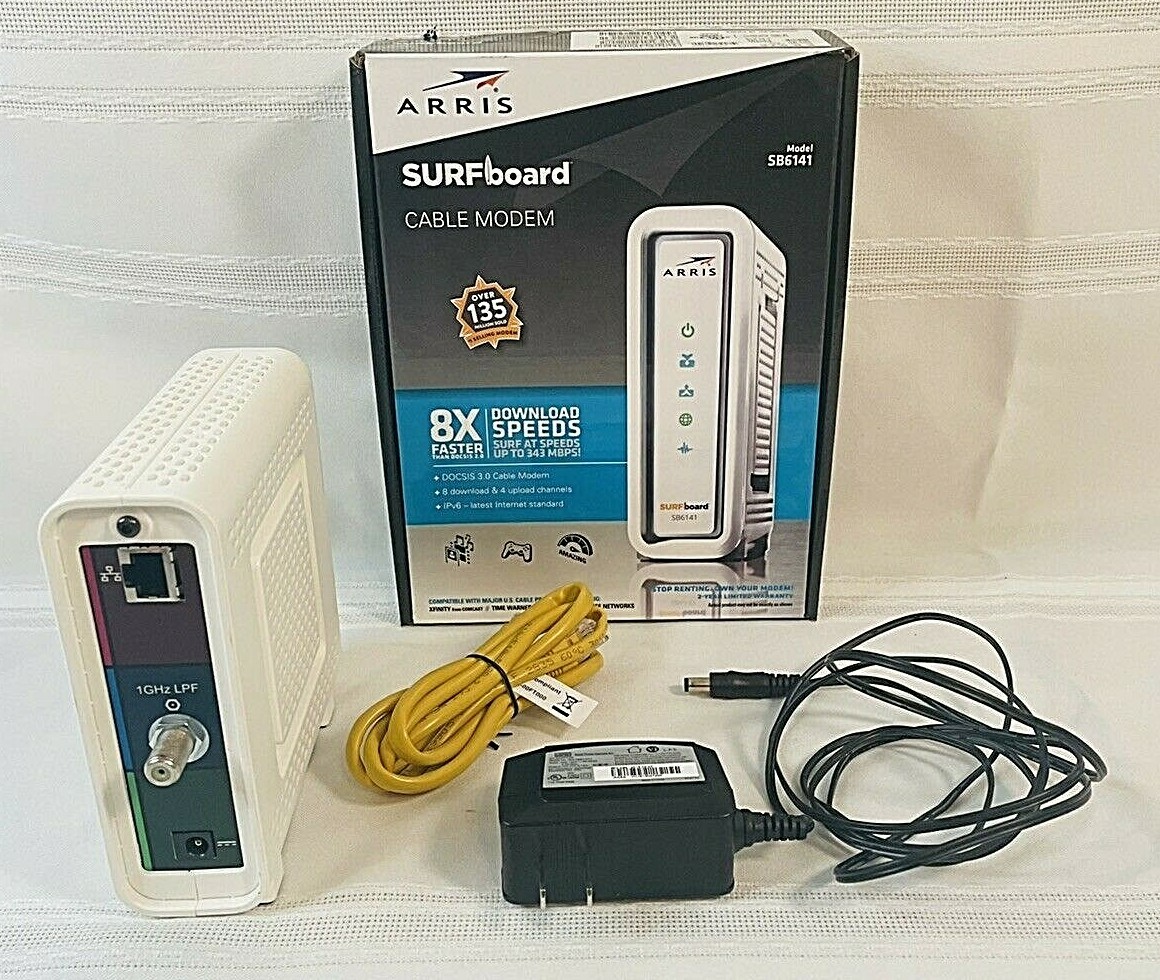 Motorola Arris SB6141 SURFboard 400 Series DOCSIS 3.0 Cable Modem 343 Mbps 1229A