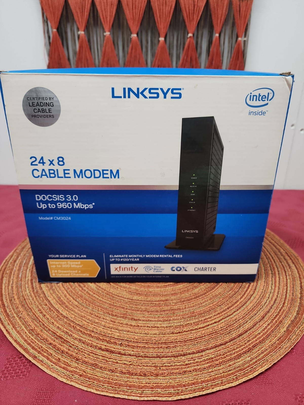 LINKSYS CM3024 High Speed DOCSIS 3.0 24×8 Cable Modem Tested Working