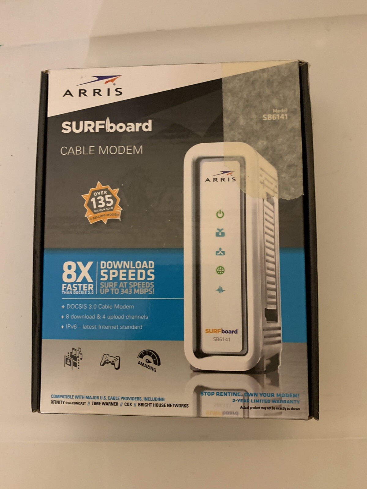 Arris SURFboard SB6141 Cable Modem 581902-022-00 351.23 Mbps