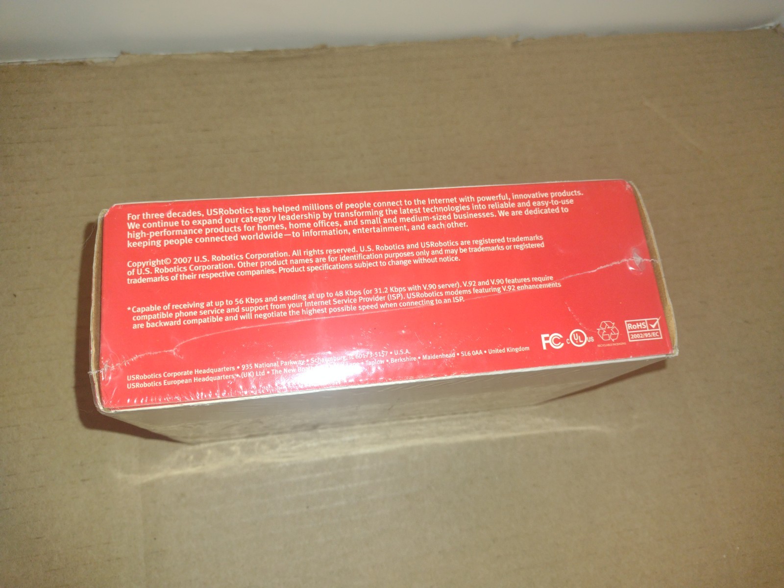 US Robotics USR5633B 56K USB FaxModem Advanced Dial-Up Connectivity Plug & Play